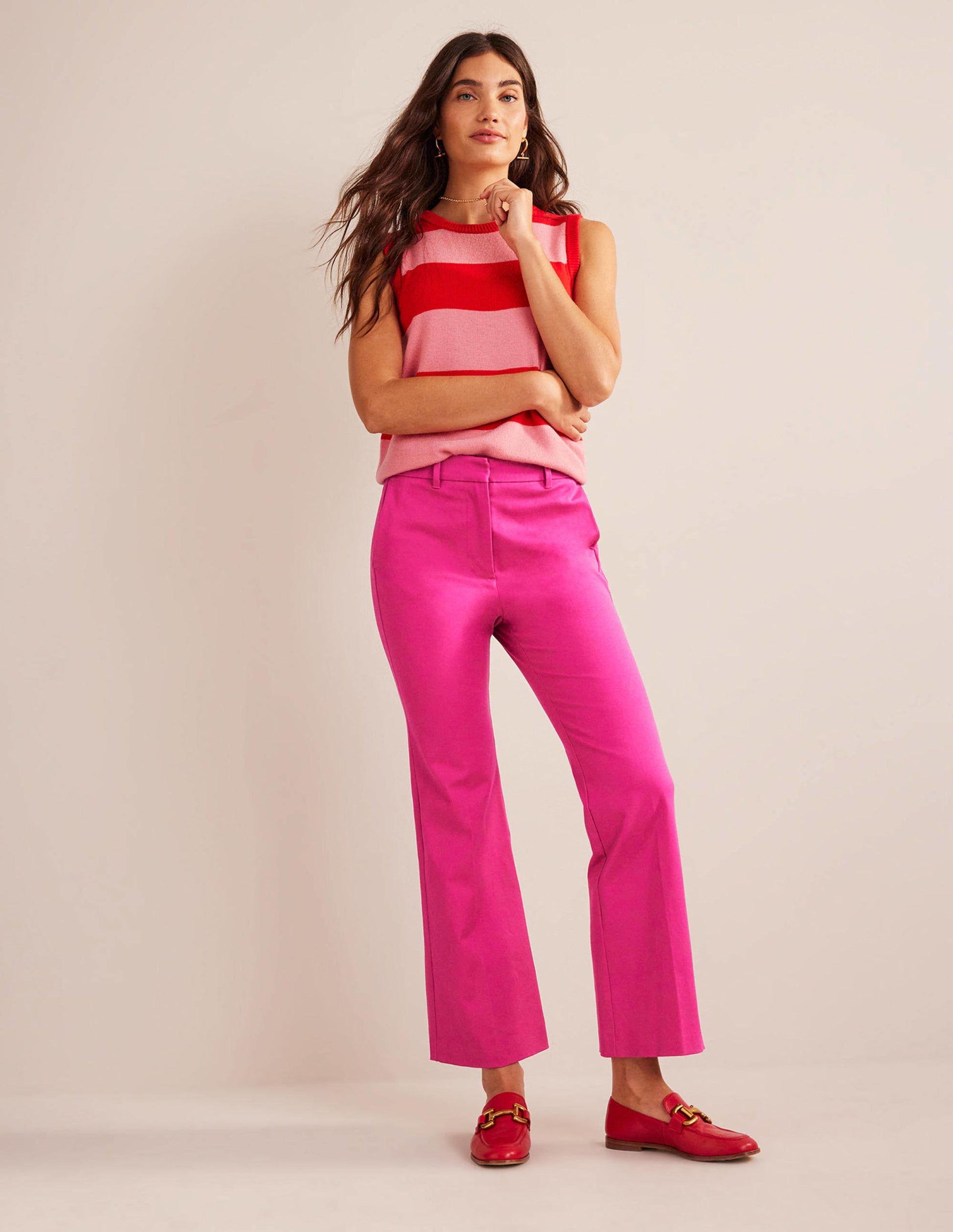 Chelsea Bi-stretch Trousers-Magenta-1