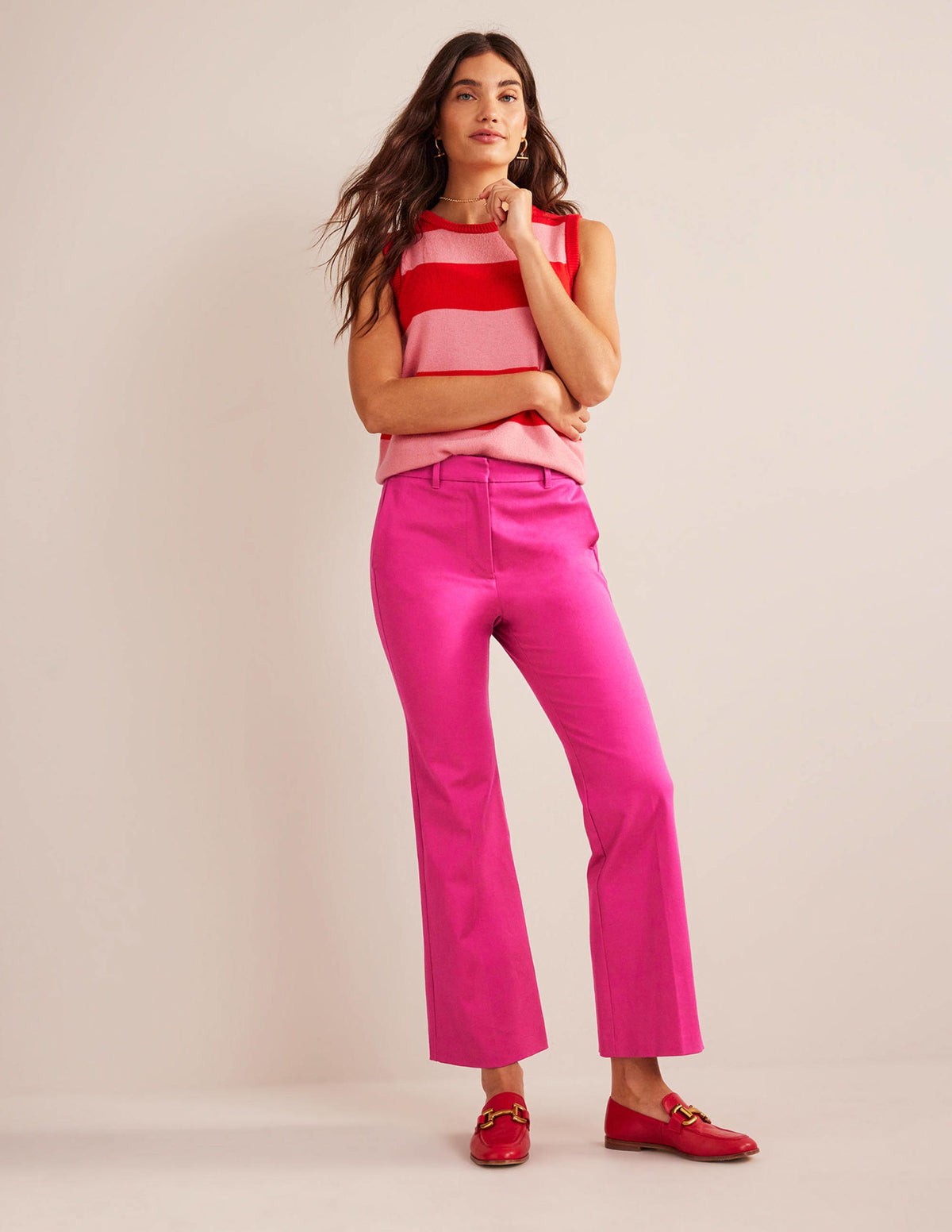 Chelsea Bi-stretch Trousers-Magenta - Image 1