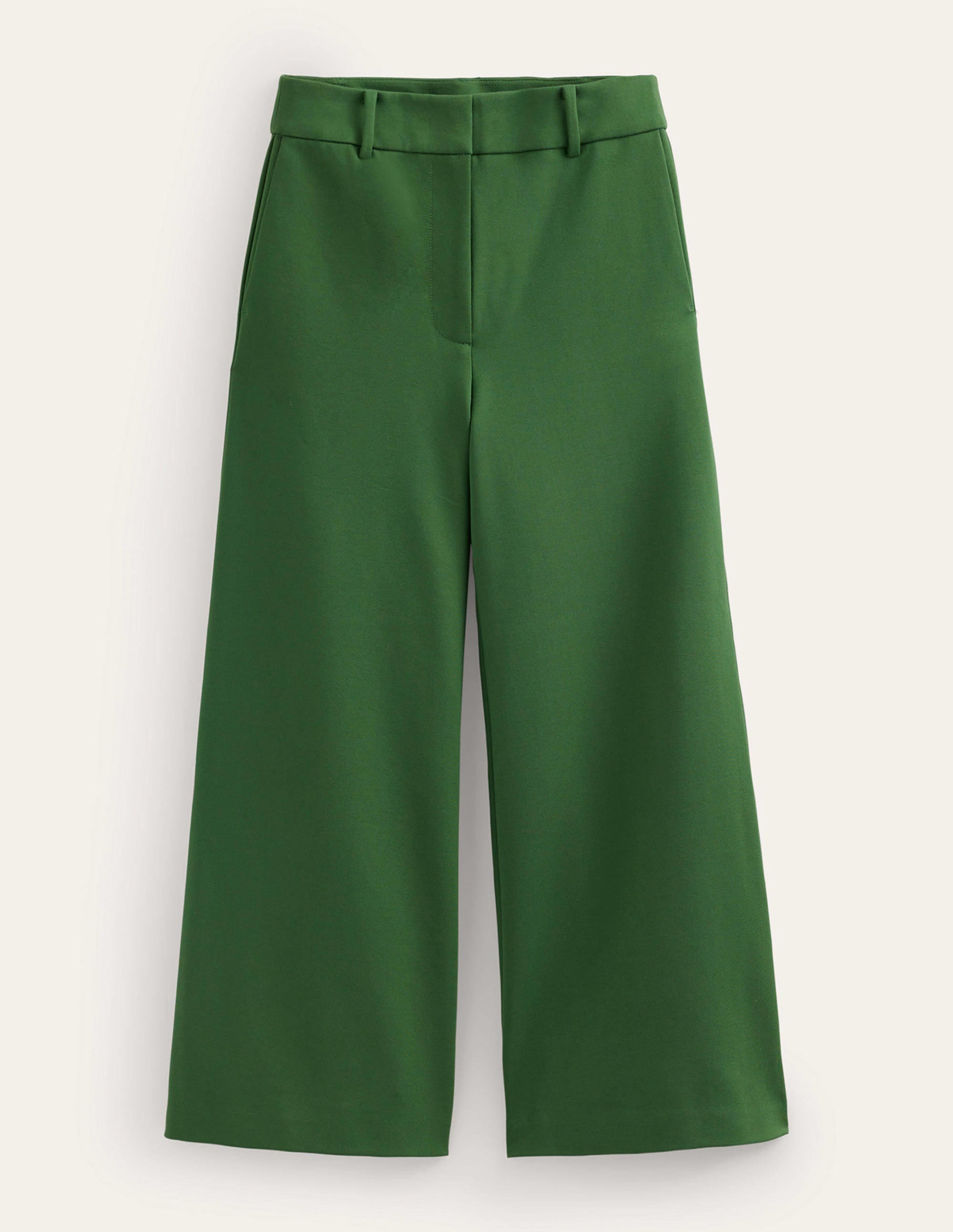 Wide-Leg Ponte Culottes-Winter Green - Image 5