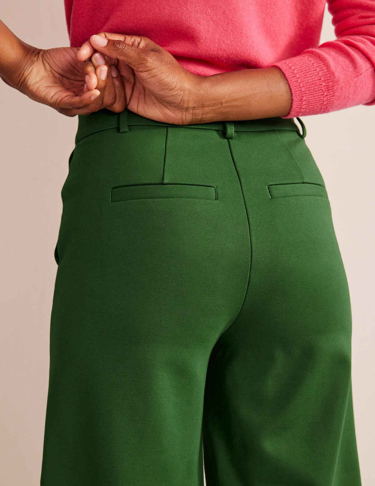 Wide-Leg Ponte Culottes-Winter Green - Image 2