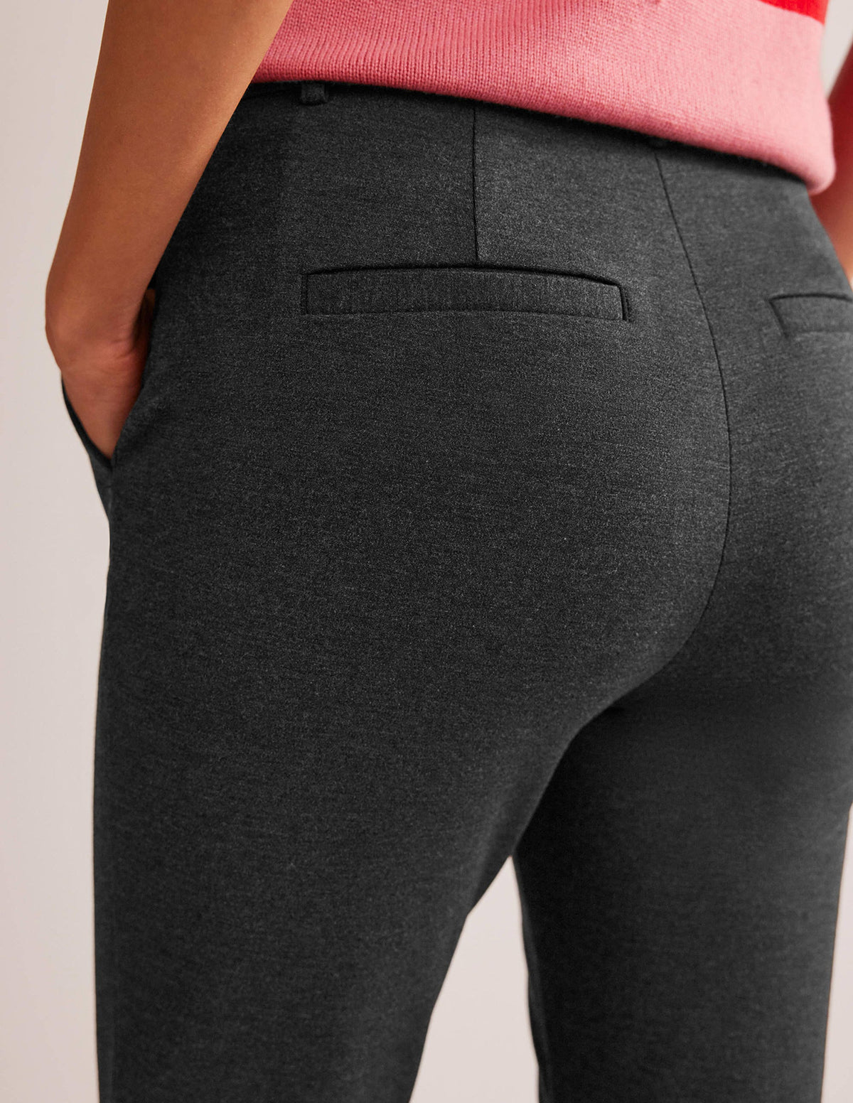 Highgate Ponte Trousers-Charcoal Marl - Image 2