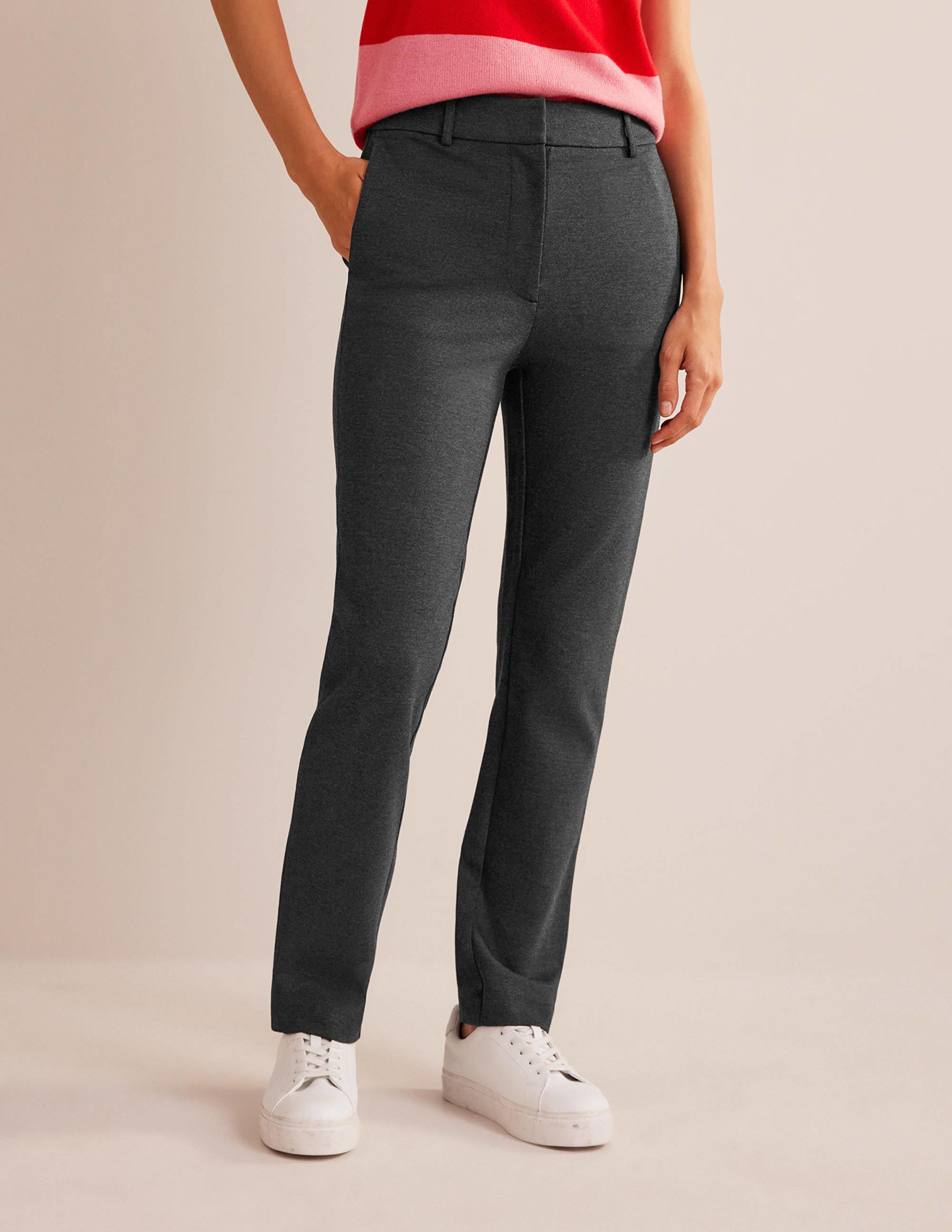 Highgate Ponte Trousers-Charcoal Marl - Image 4