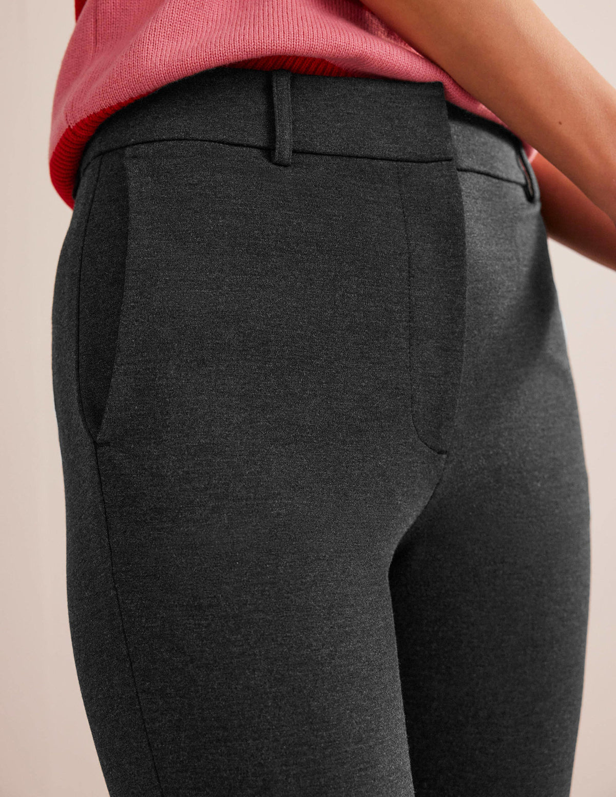 Highgate Ponte Trousers-Charcoal Marl - Image 5
