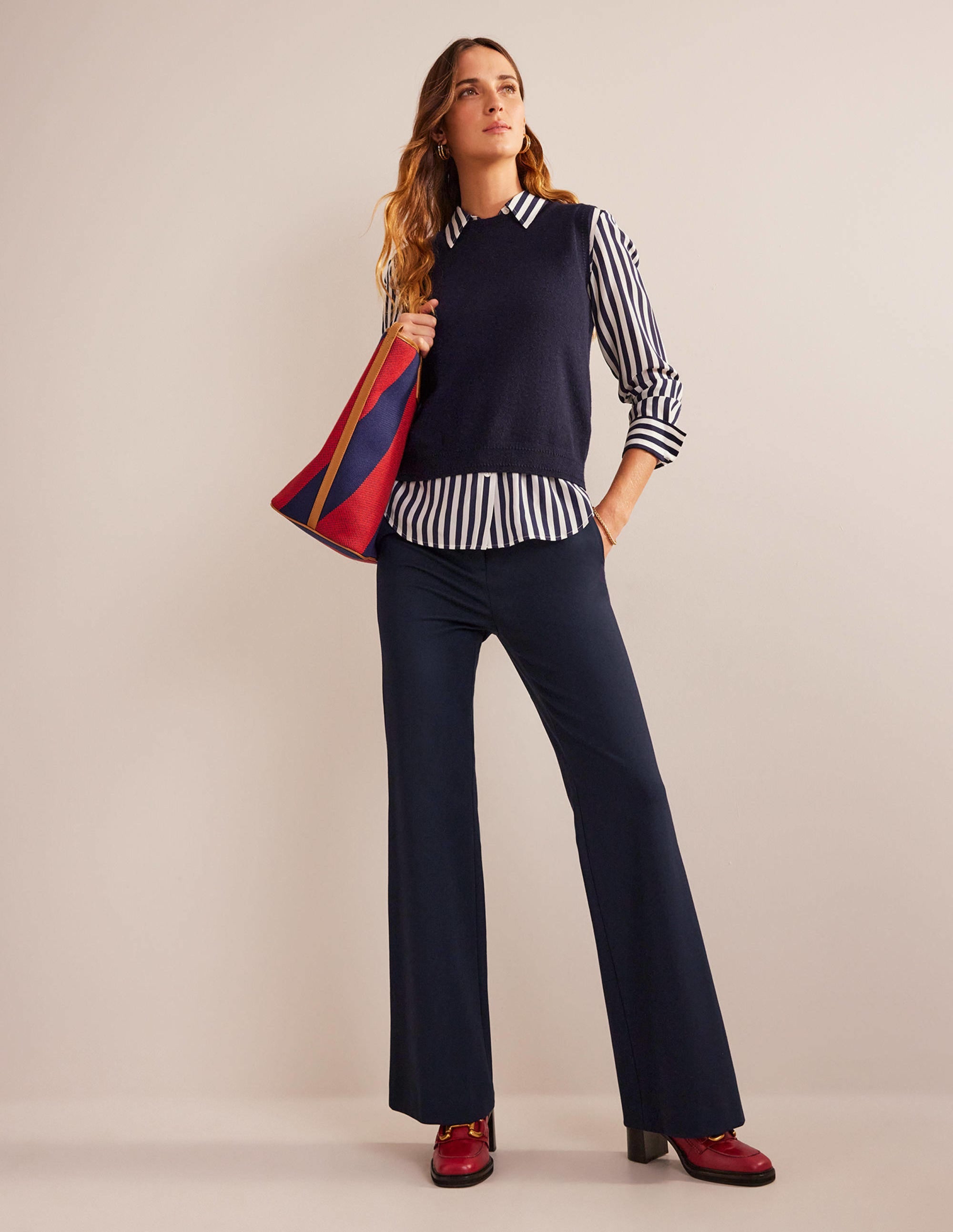 Brompton Ponte Trousers-Navy - Image 1