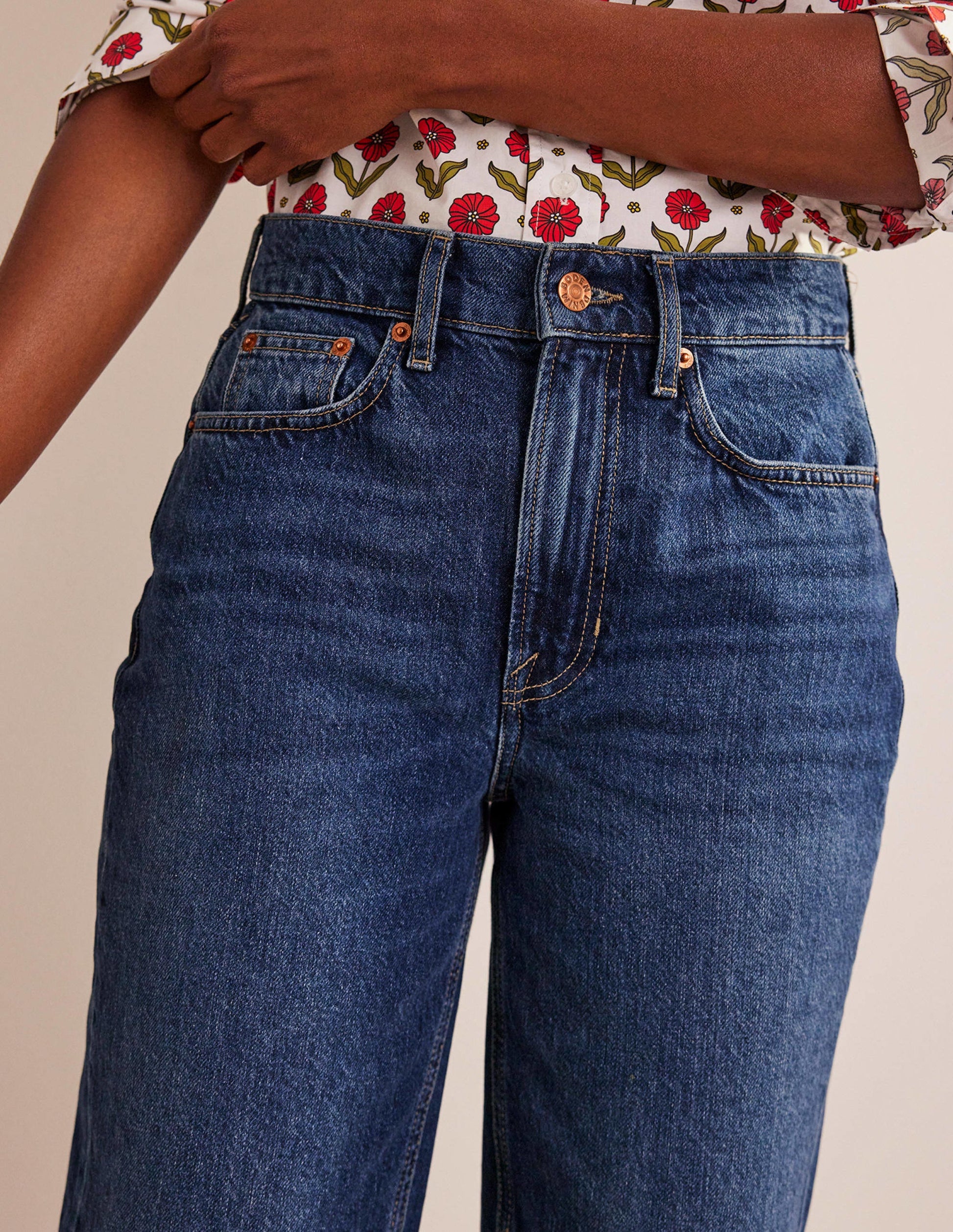 Mid Rise Tapered Jeans-Dark Vintage-5