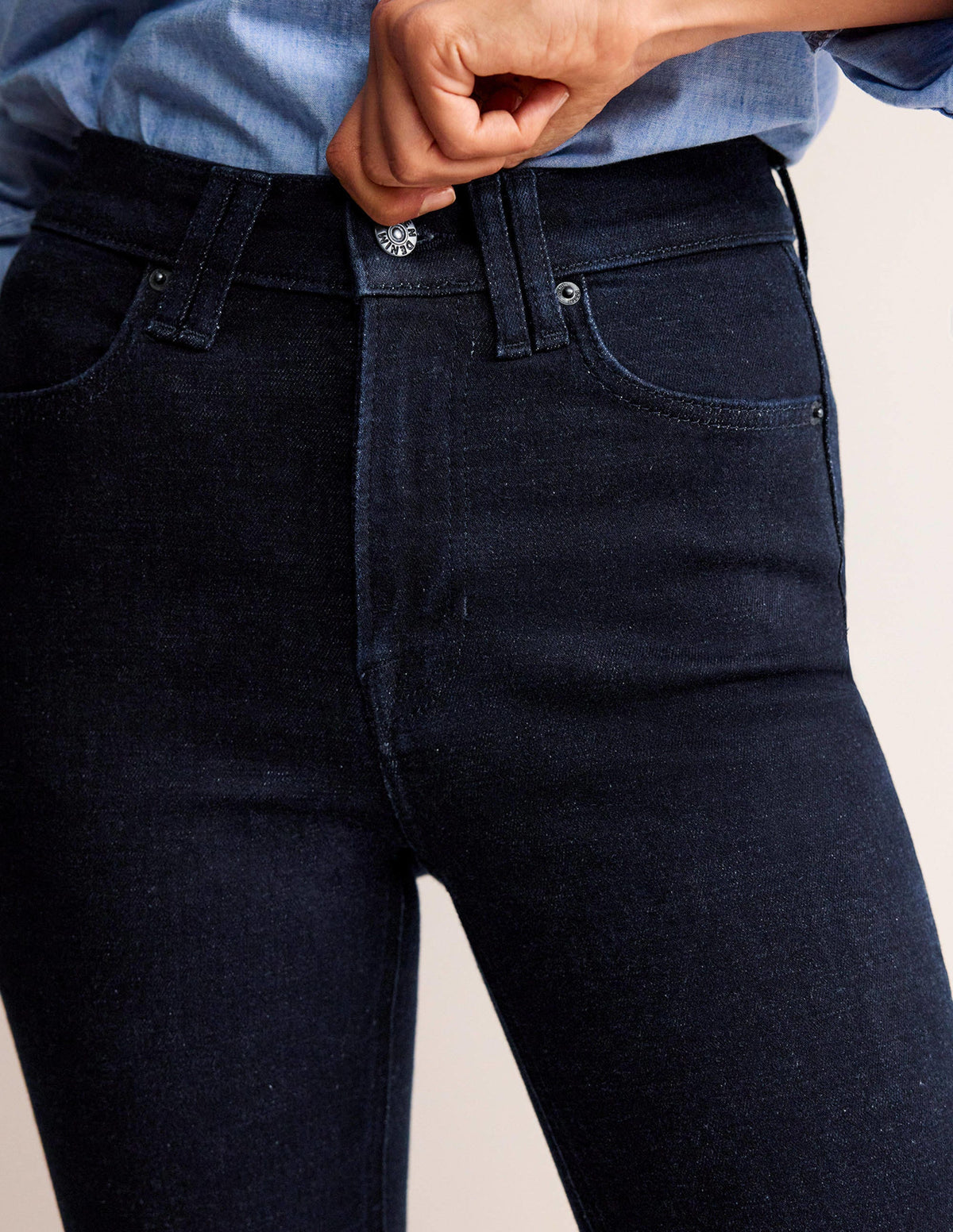 Mid Rise Slim Flare Jeans-Indigo Rinse-5