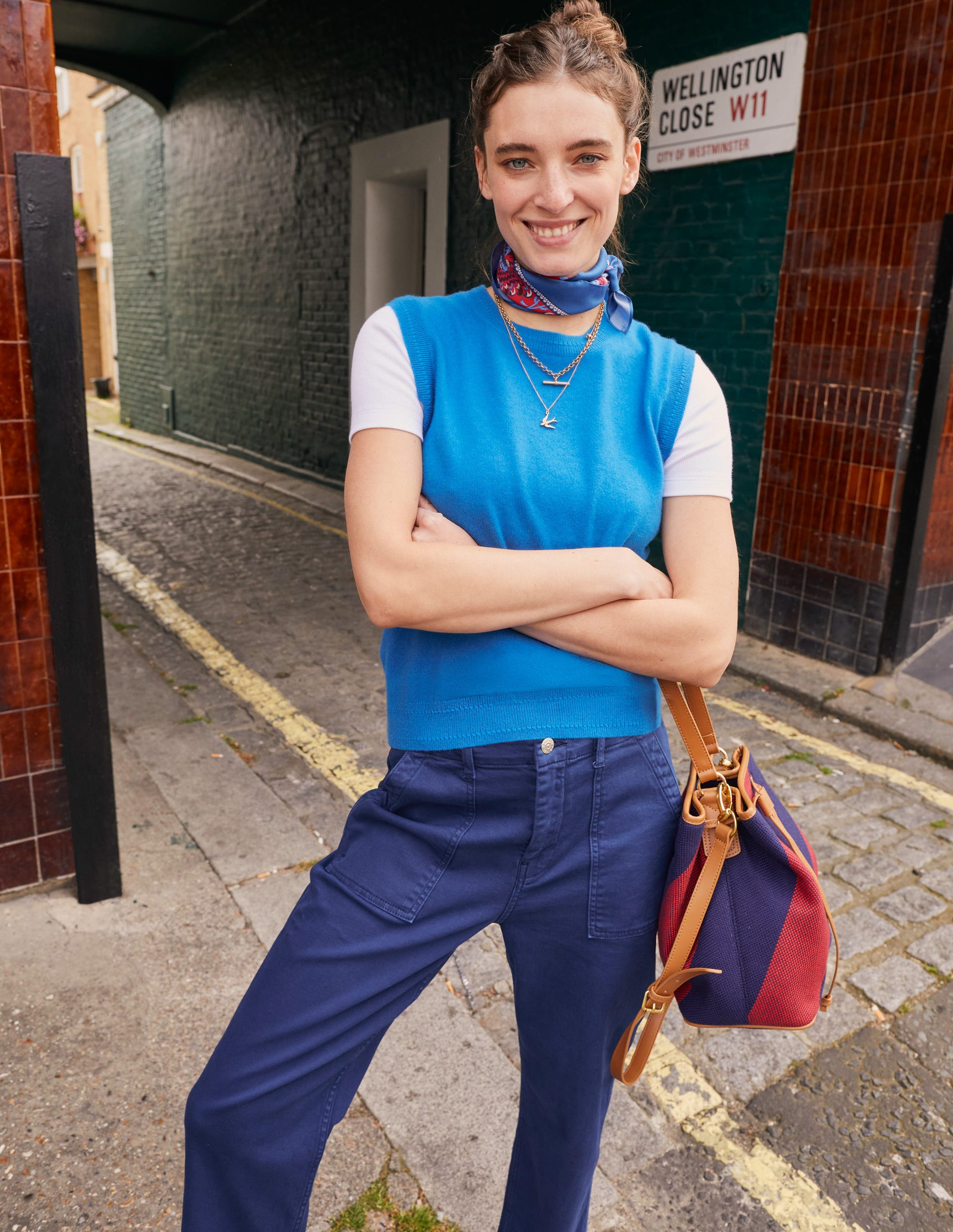 Kensington Casual Trousers-Navy - Image 6
