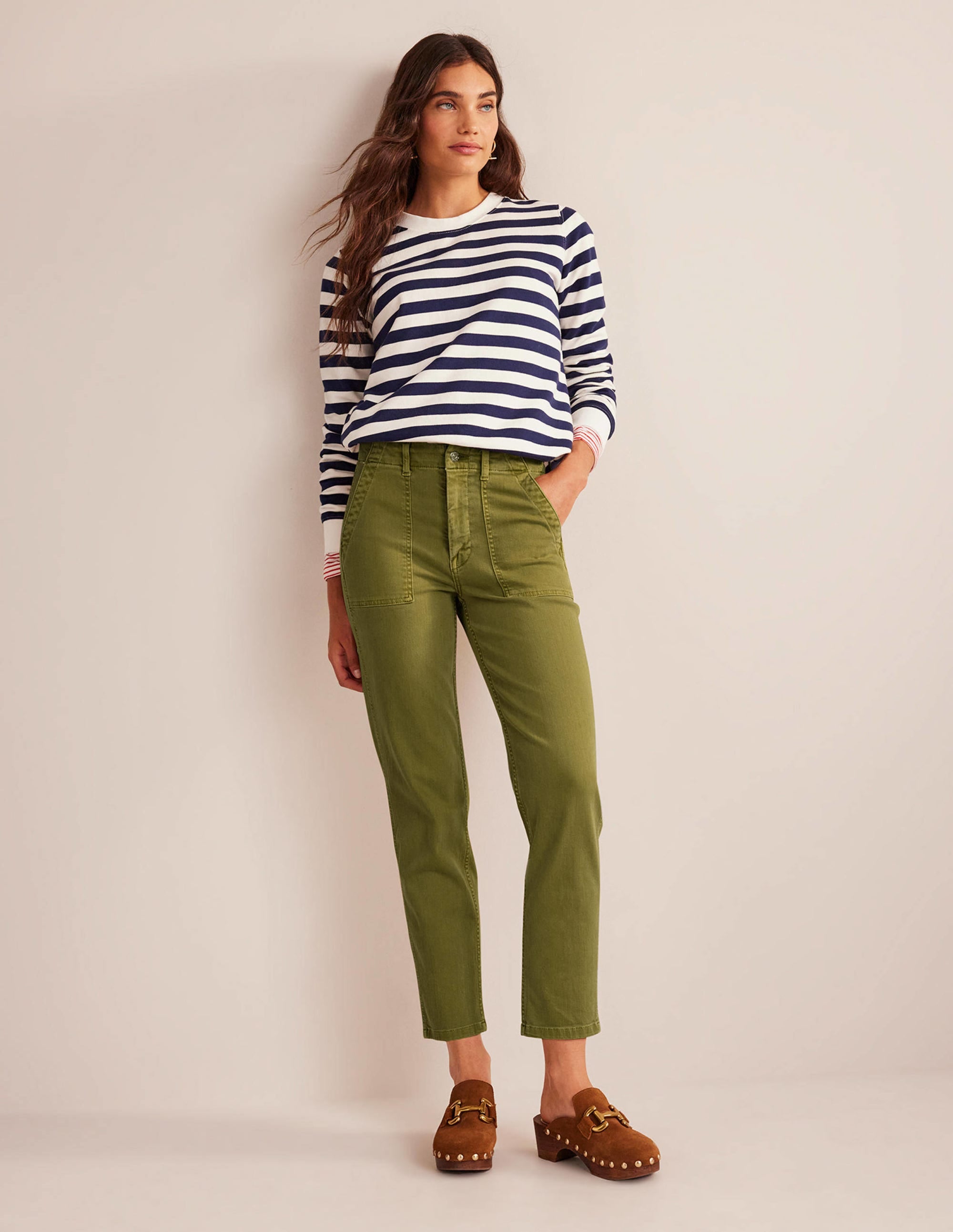 Kensington Casual Trousers-Khaki - Image 1
