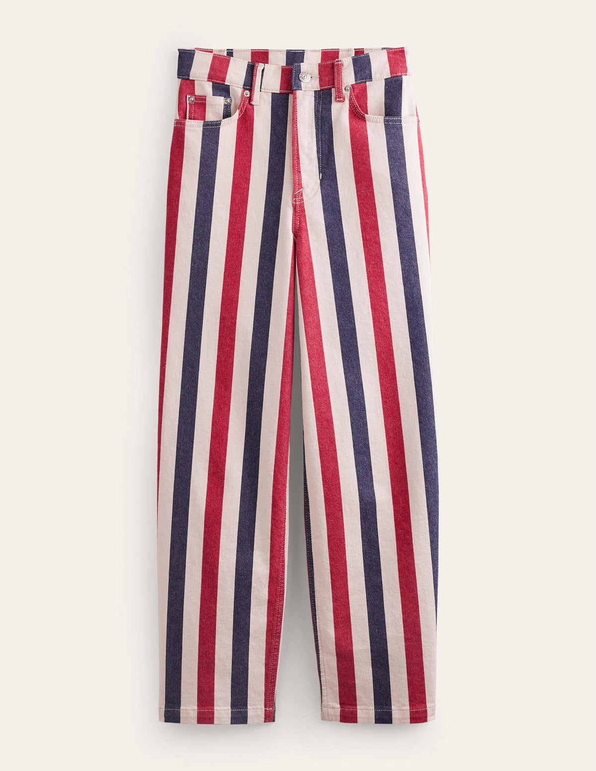 Striped Straight Jeans-Red/Blue Stripe-7