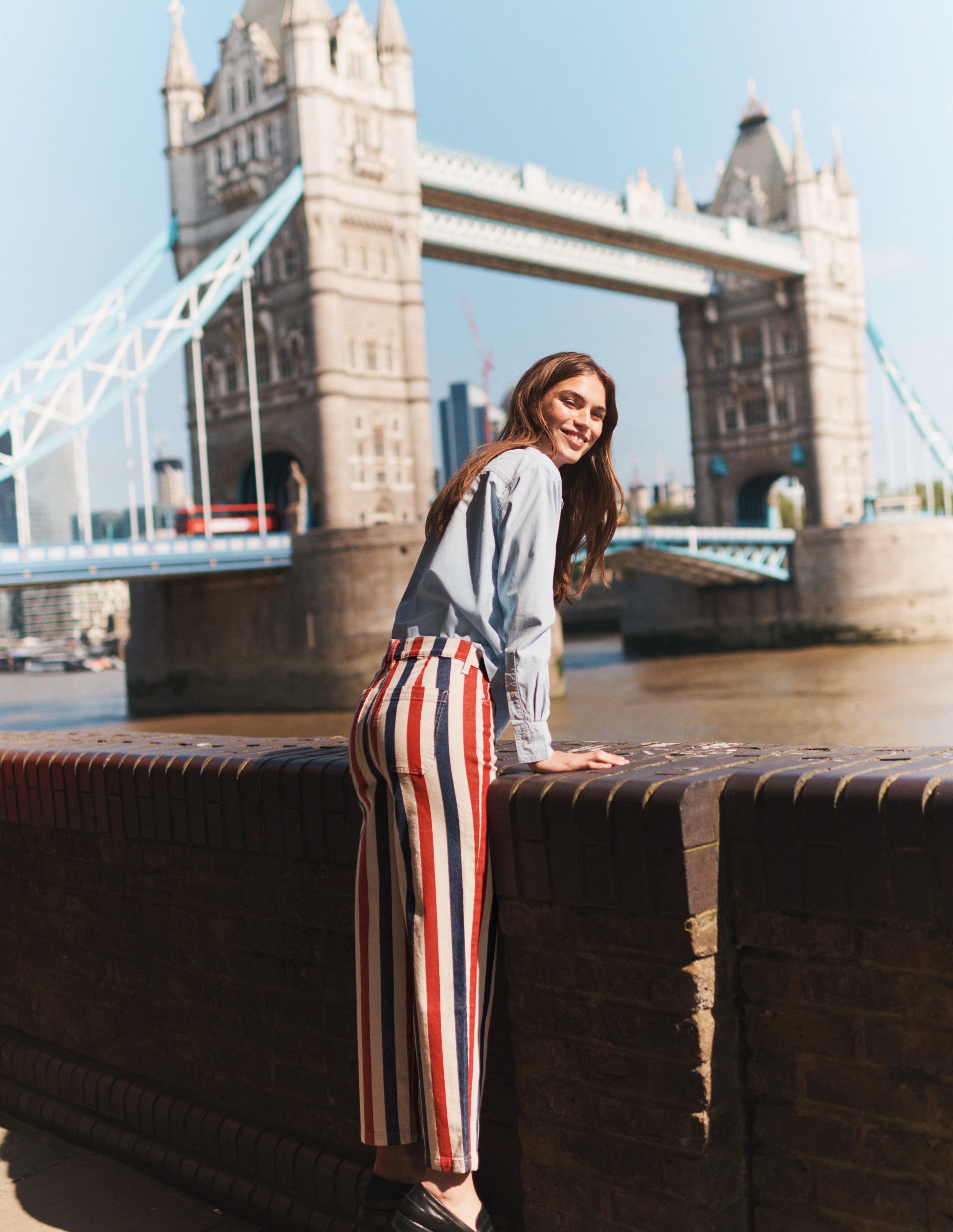 Striped Straight Jeans-Red/Blue Stripe - Image 6