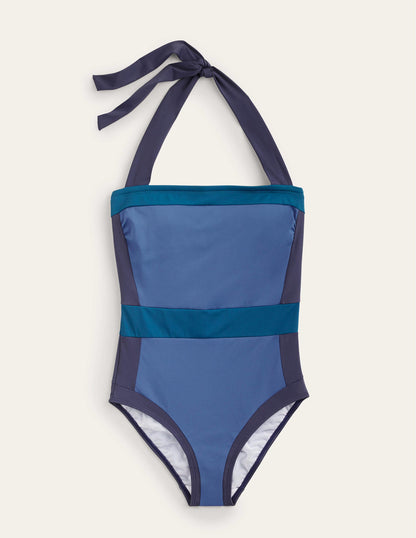 Santorini Halterneck Swimsuit-Globe, Midnight Colourblock-5