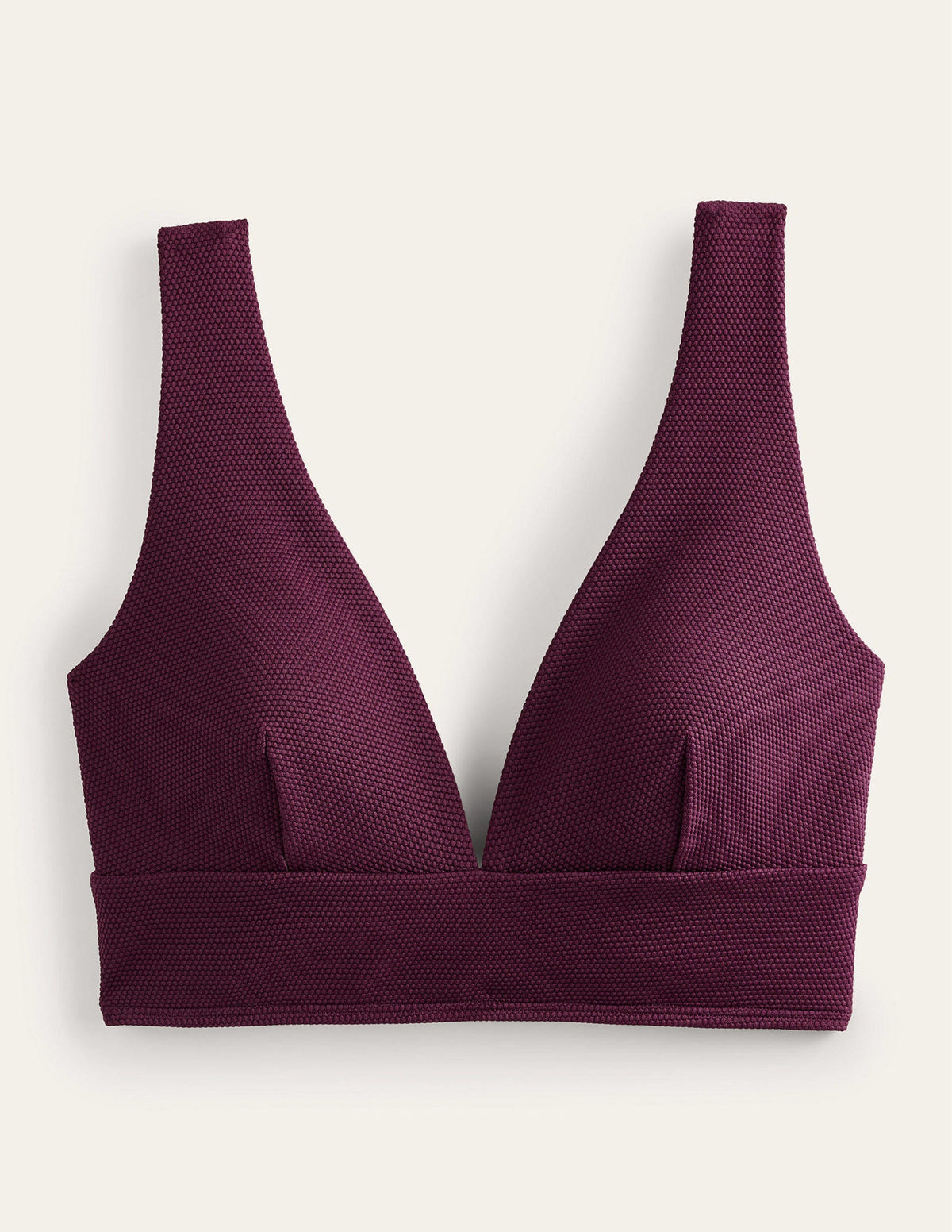 Porto V-neck Bikini Top-Chockeberry Honeycomb-5