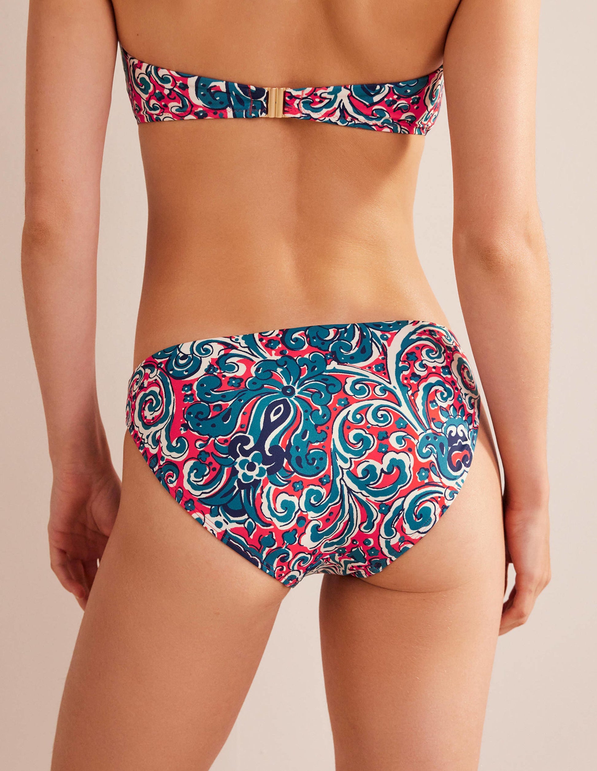 Classic Bikini Bottoms-Dahlia Red, Botanic Terrace-3