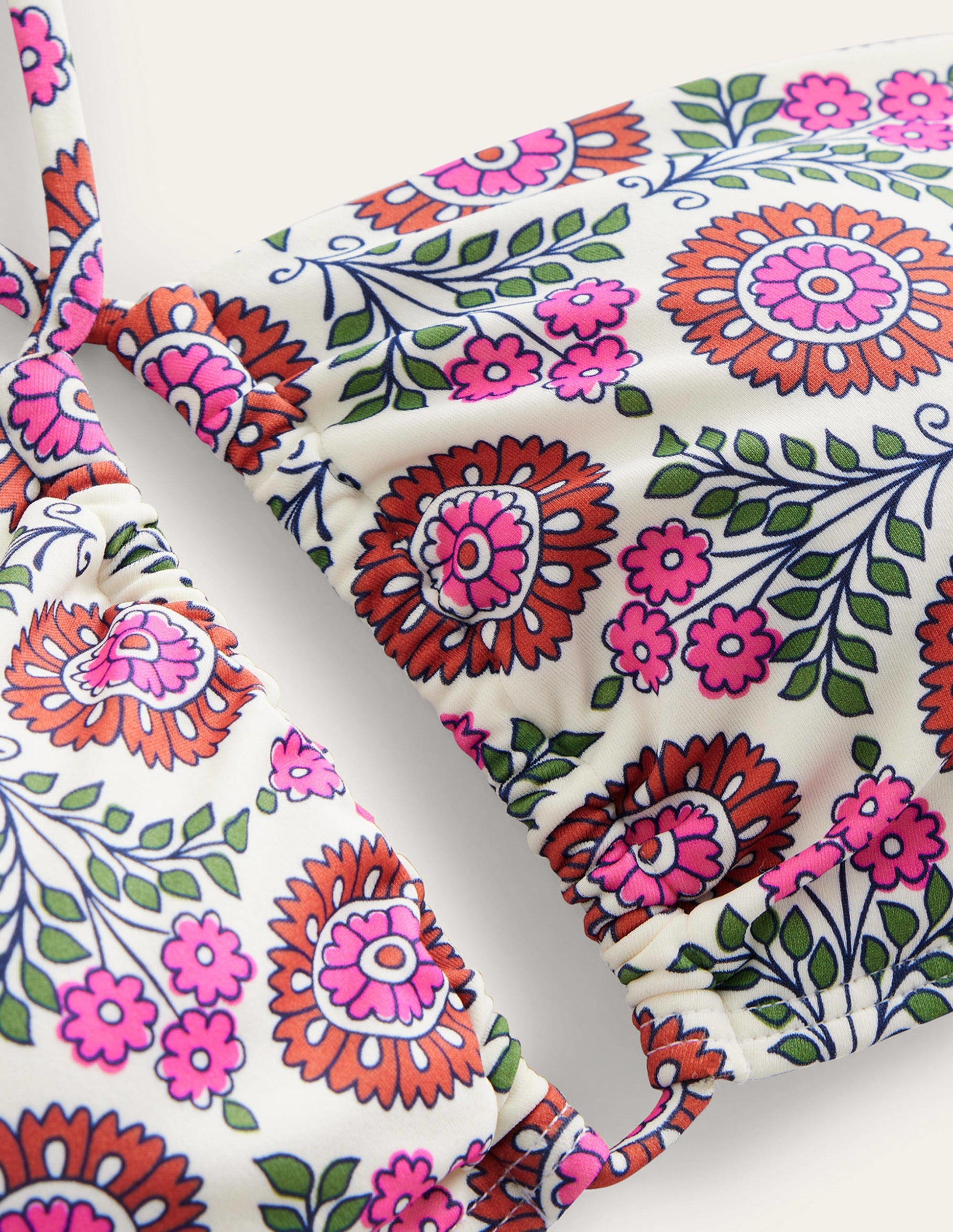 Halterneck Bandeau Bikini Top-Gin Fizz, Sunflower Sprig-7