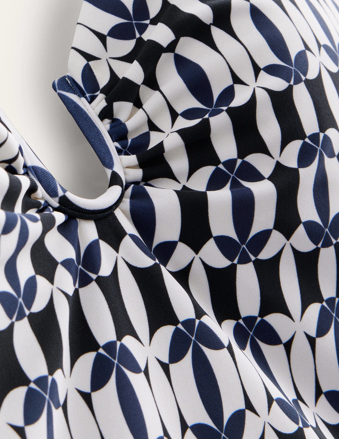 U-Bar Swimsuit-Black, White Geo