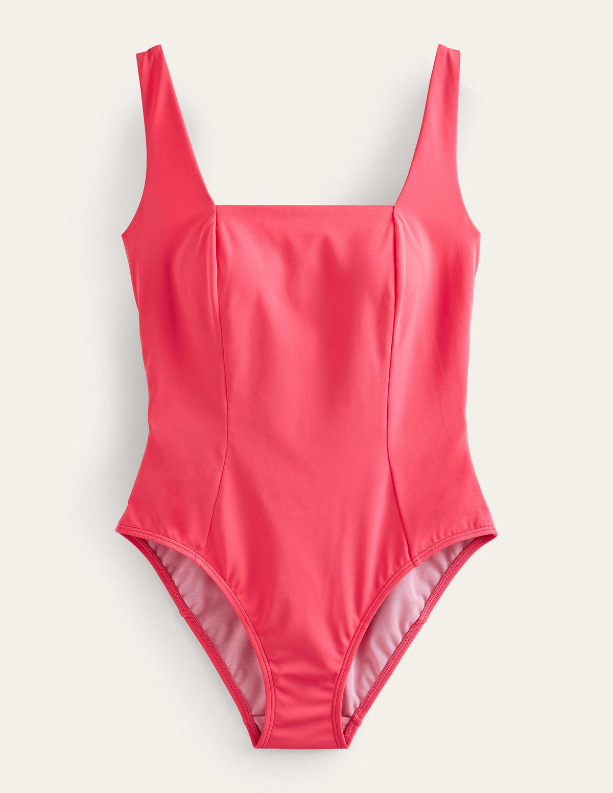 Square-Neck Panelled Swimsuit-Pink Berry - Image 6