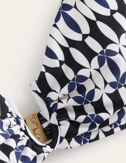 U-Bar Bikini Top-Black, White Geo-6