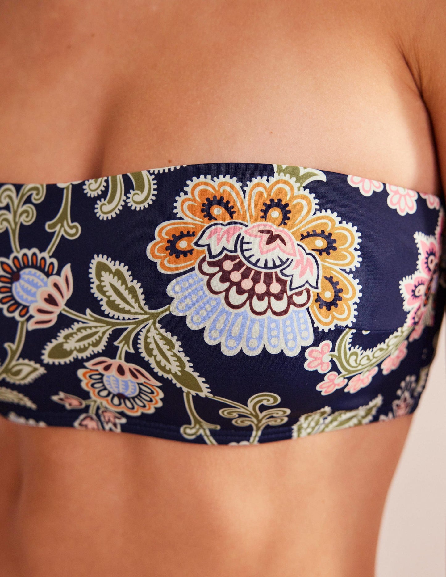 Support Bandeau Bikini Top-Midnight, Multi Floral