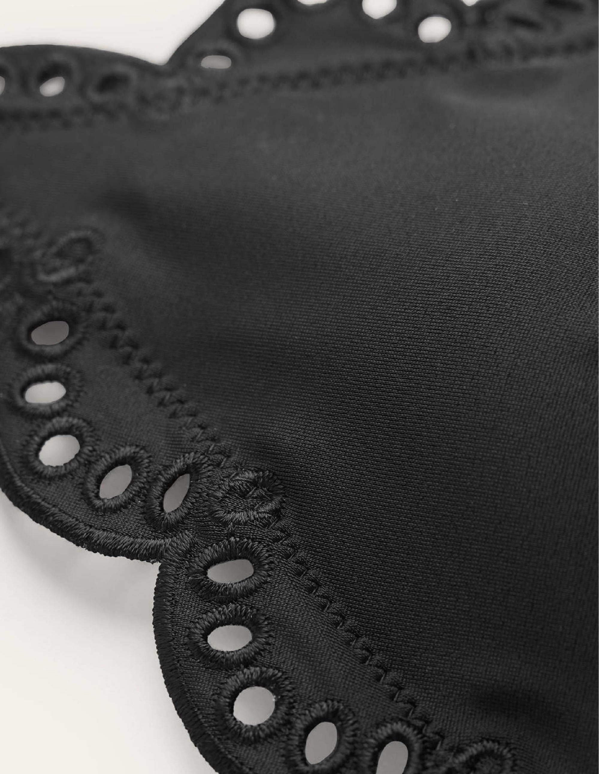 Broderie Triangle Bikini Top-Black - Image 6