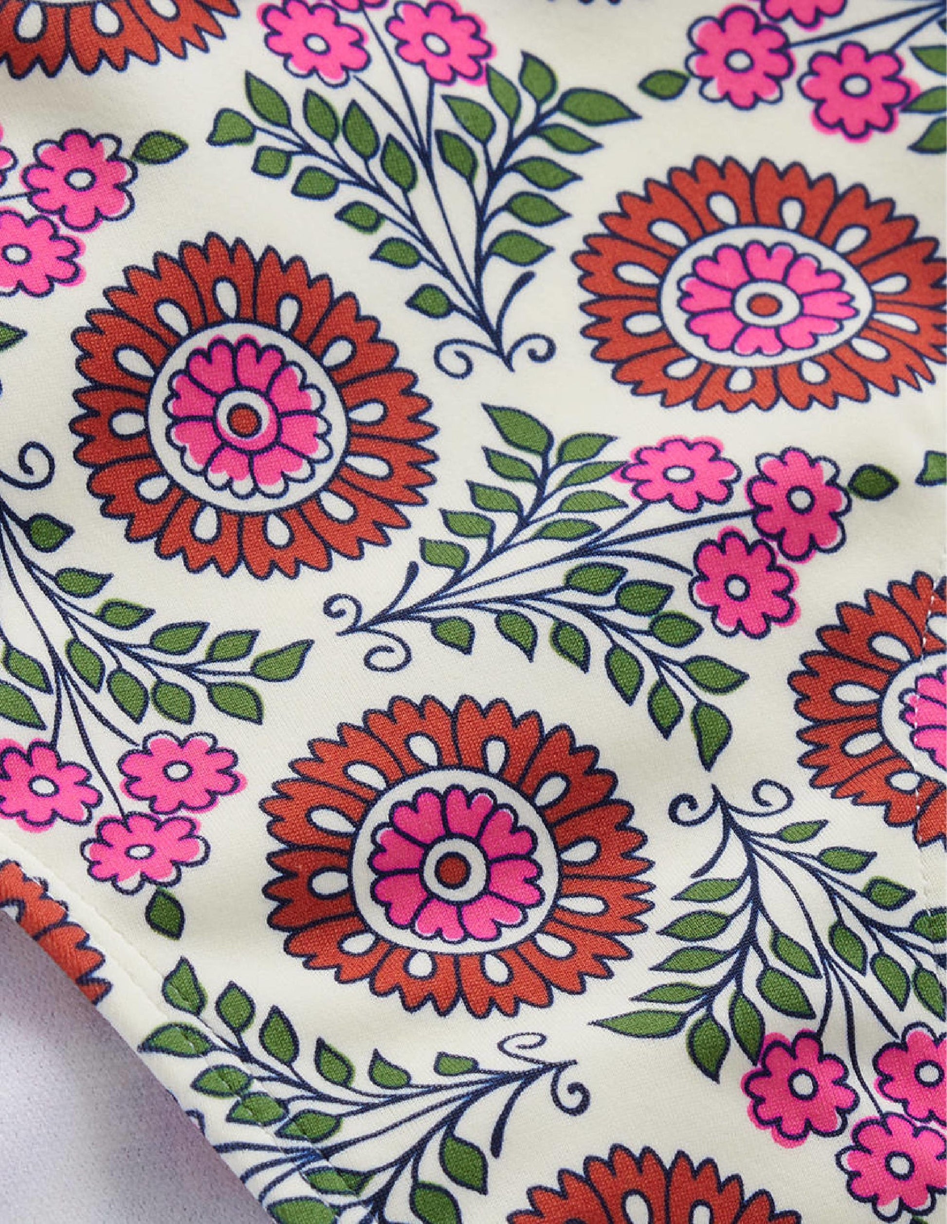 Ruched Bikini Bottoms-Gin Fizz, Sunflower Sprig-7