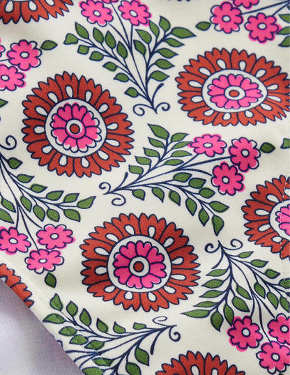 Ruched Bikini Bottoms-Gin Fizz, Sunflower Sprig-7