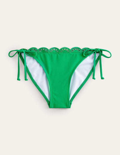 Broderie Bikini Bottoms-Green Pepper-5