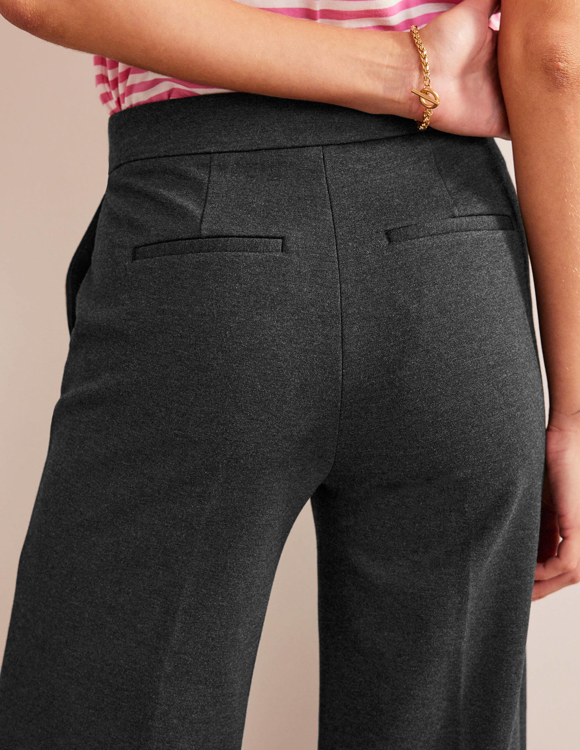 Westbourne Ponte Trousers-Charcoal Marl - Image 2