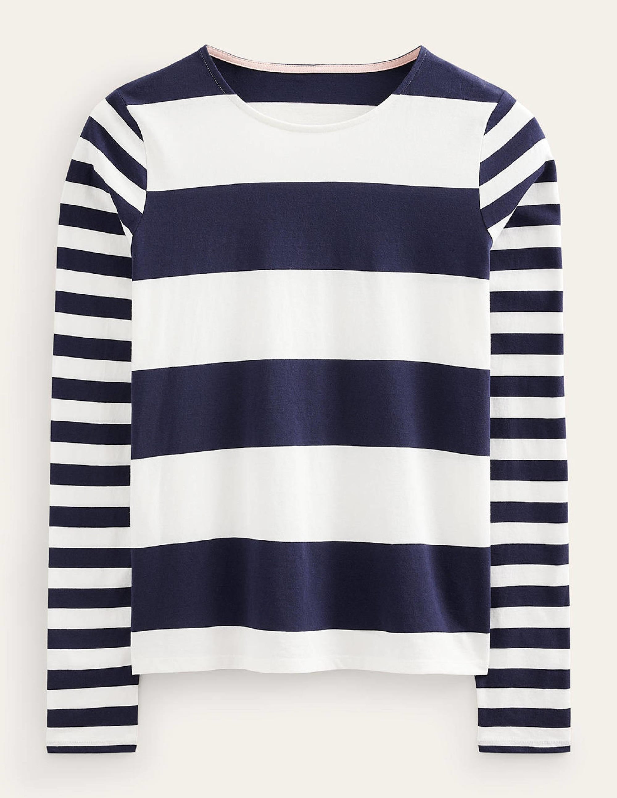 Bea Long Sleeve Breton-French Navy and Ivory - Image 9