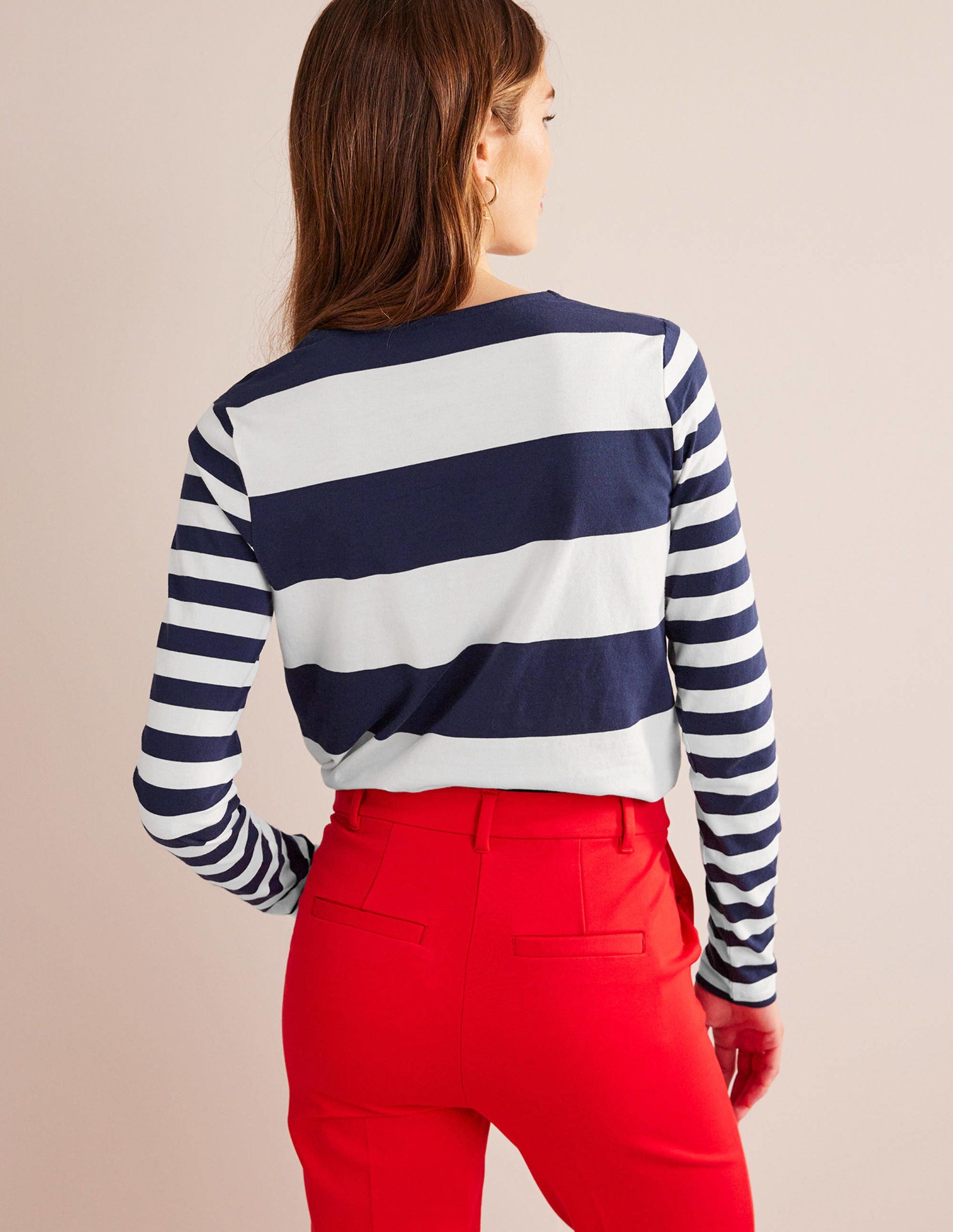 Bea Long Sleeve Breton-French Navy and Ivory-4