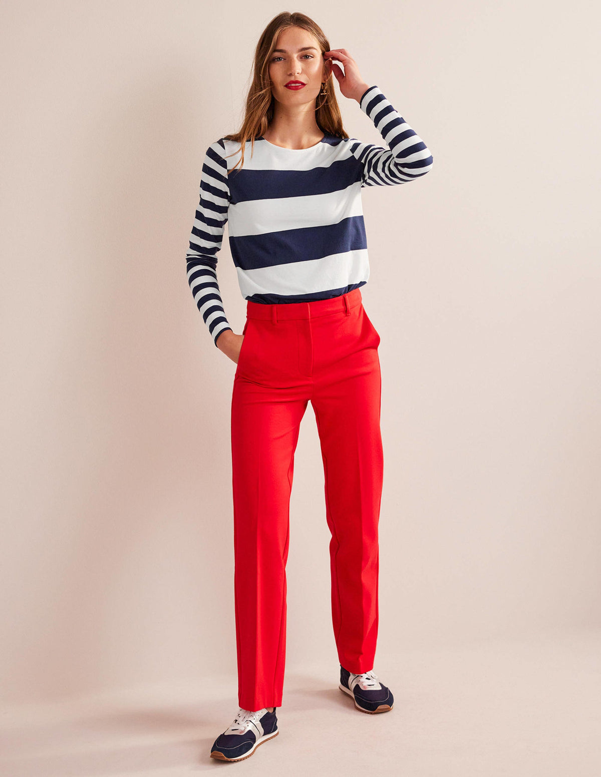 Bea Long Sleeve Breton-French Navy and Ivory - Image 5