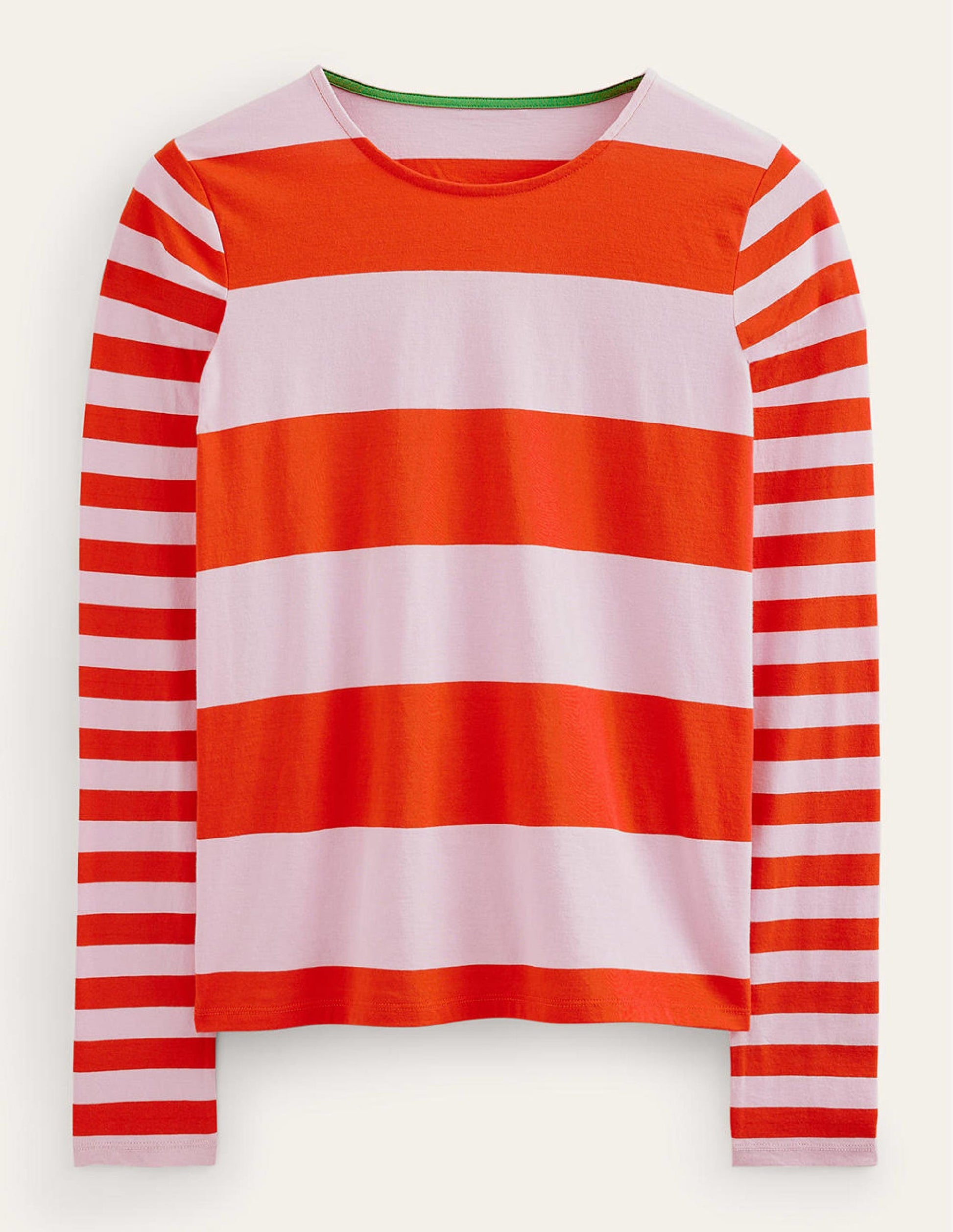 Bea Long Sleeve Breton-Orchid Pink and Fiesta-5