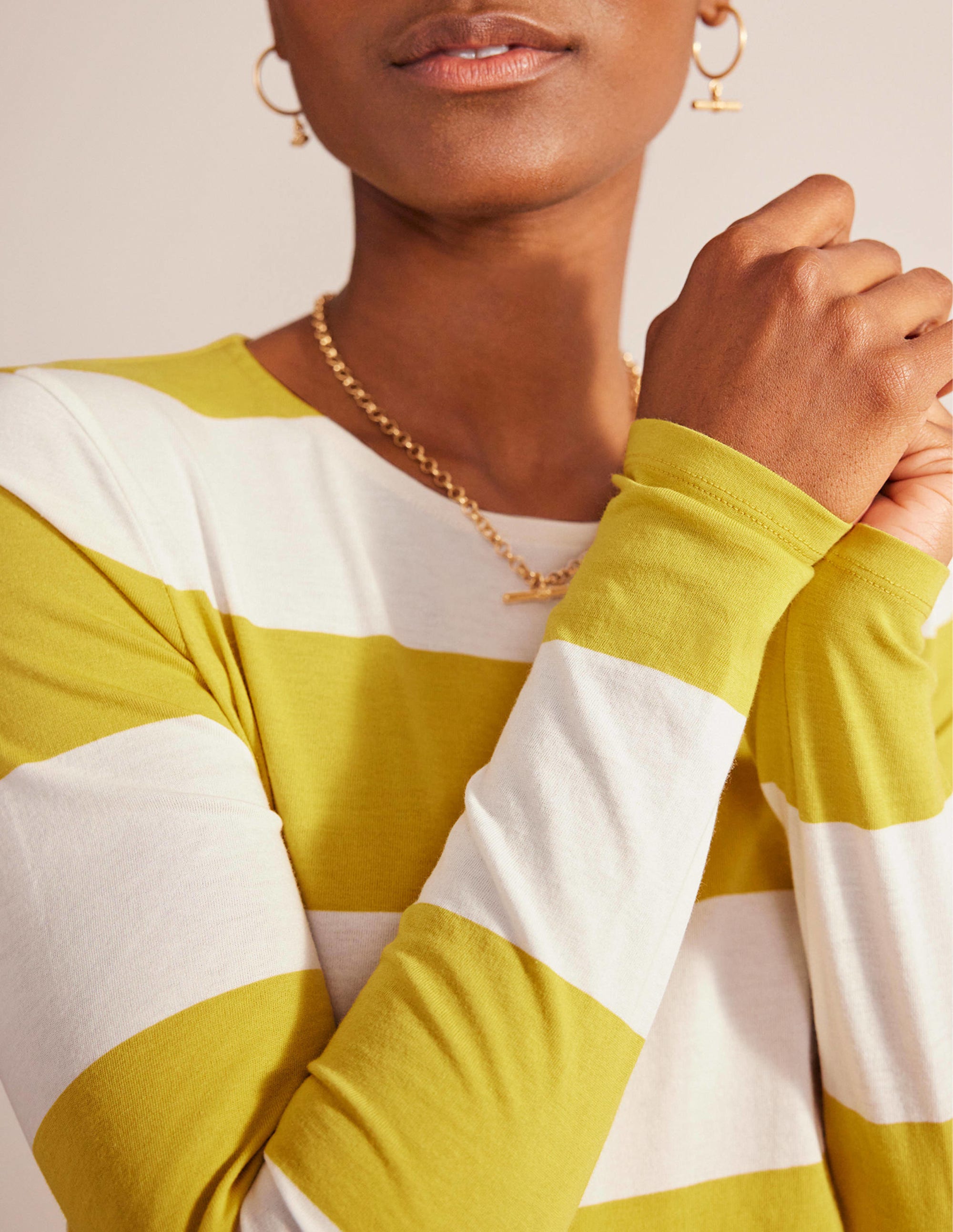 Bea Long Sleeve Breton-Ivory, Yellow - Image 2