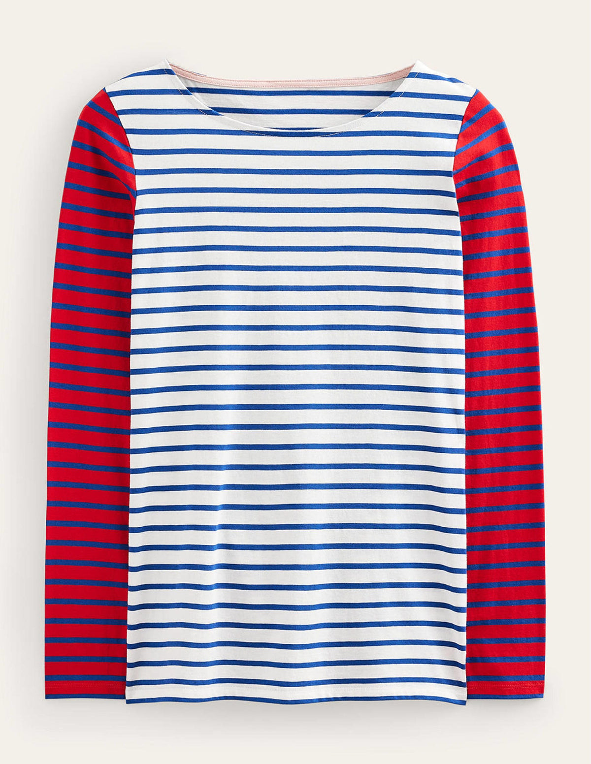 Ella Long Sleeve Breton-Ivory, Colbalt, Hot Pepper - Image 7