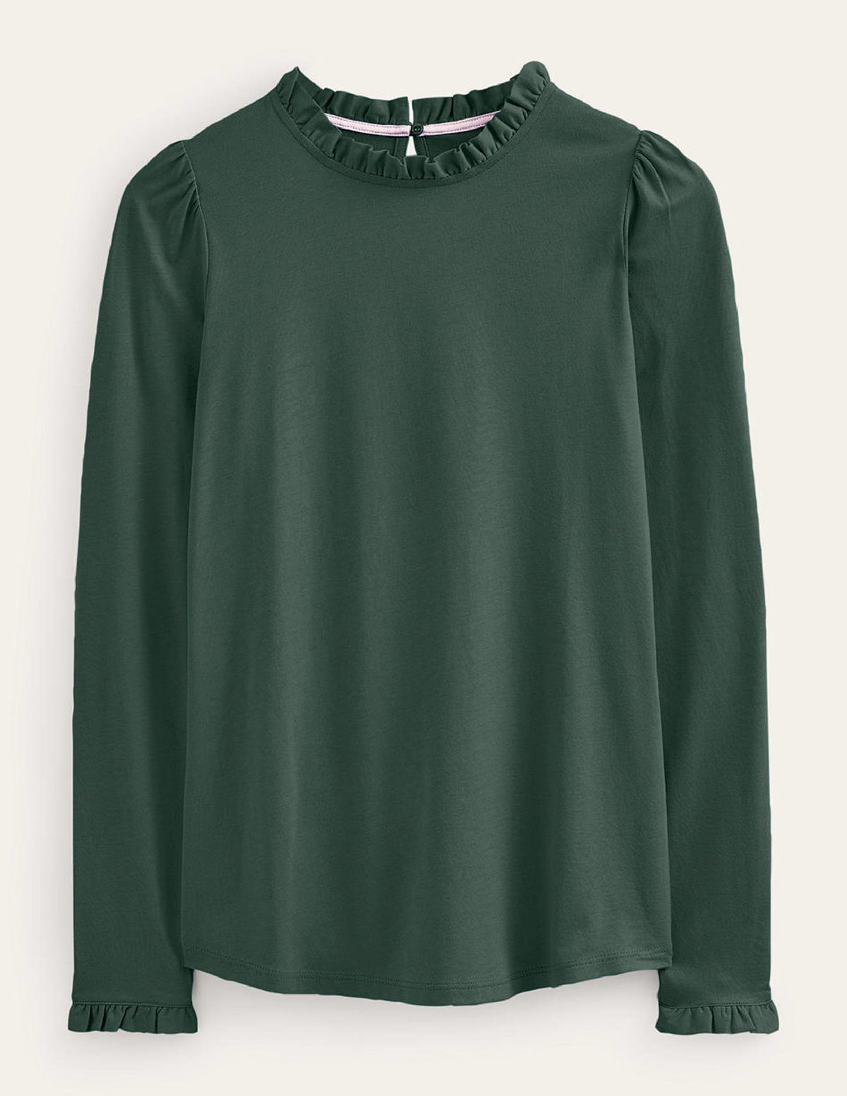 Supersoft Frill Detail Top-Chatsworth Green-5