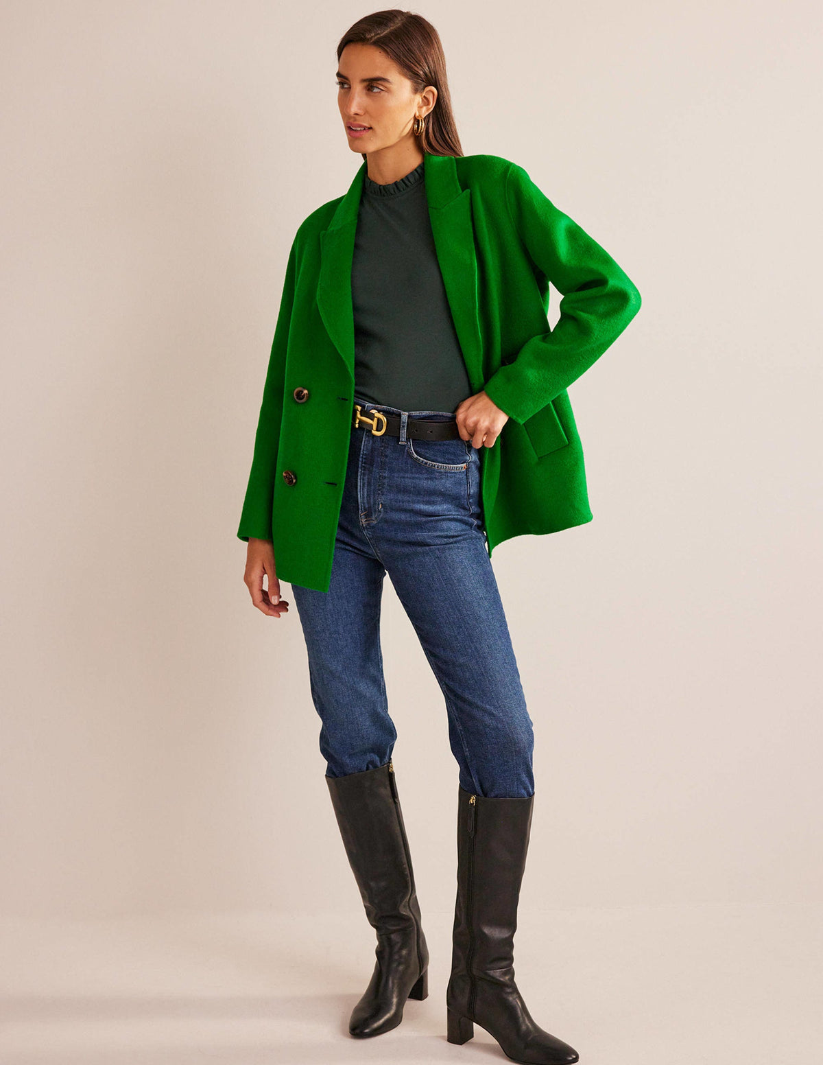 Supersoft Frill Detail Top-Chatsworth Green-4