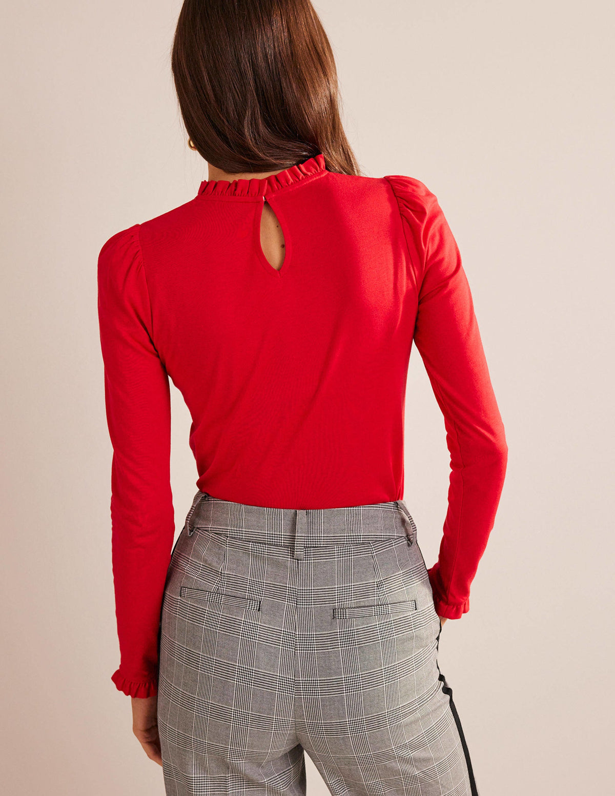 Supersoft Frill Detail Top-Salsa - Image 3