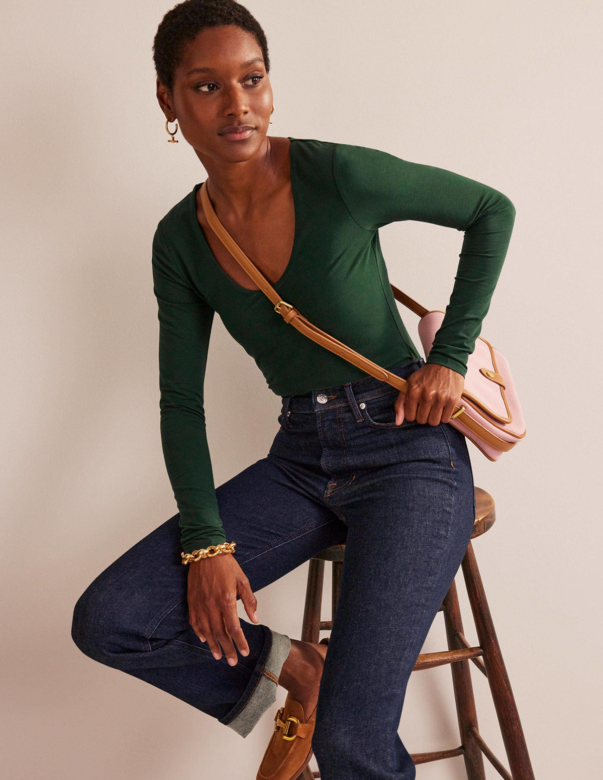 Double Layer Scoop Neck Top-Chatsworth Green-4