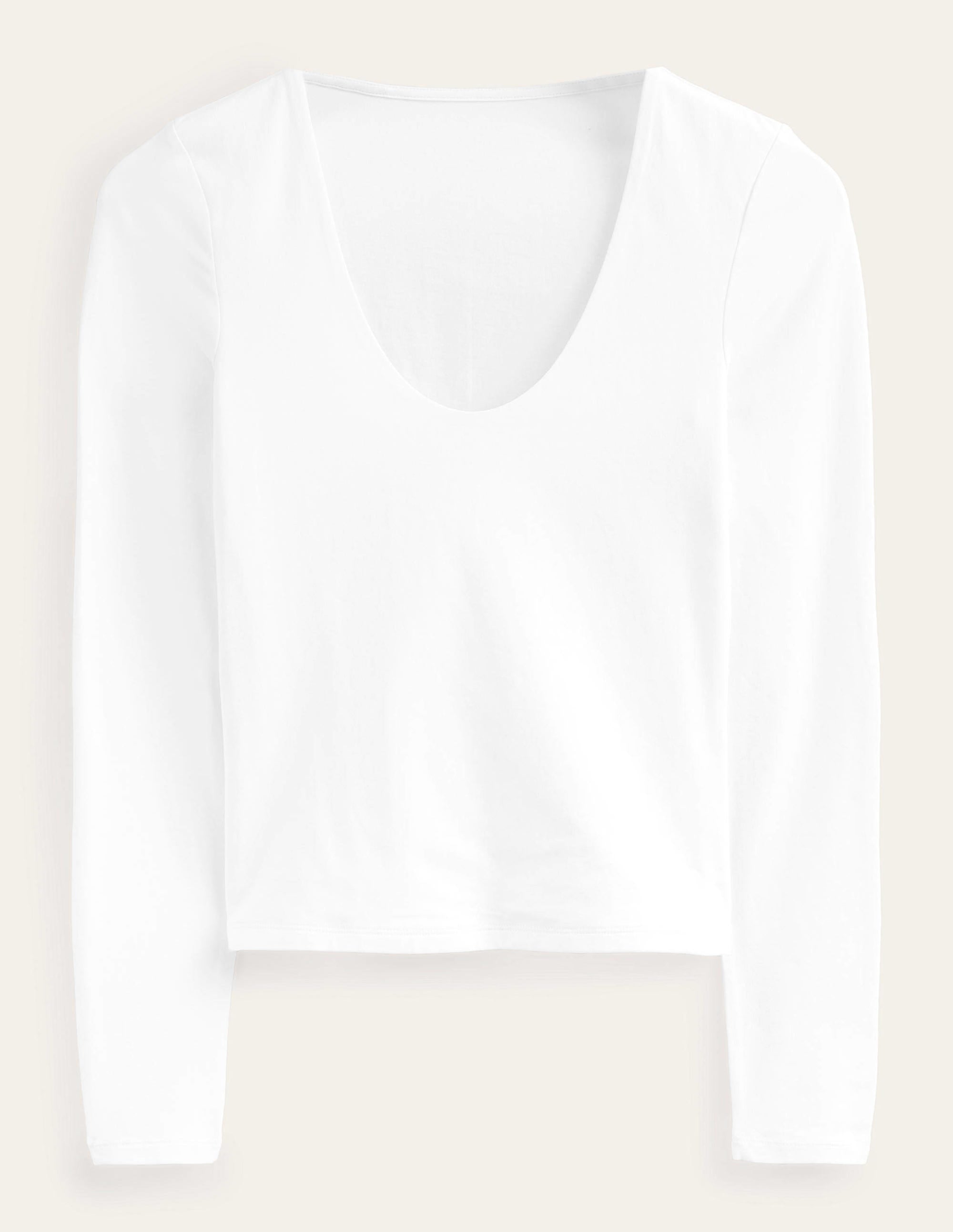 Double Layer Scoop Neck Top-White - Image 5