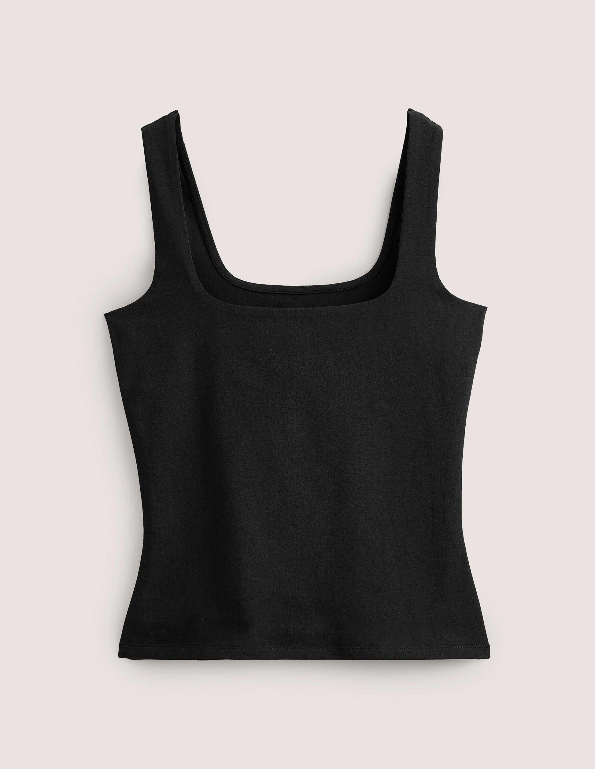 Double Layer Square Neck Vest-Black-5
