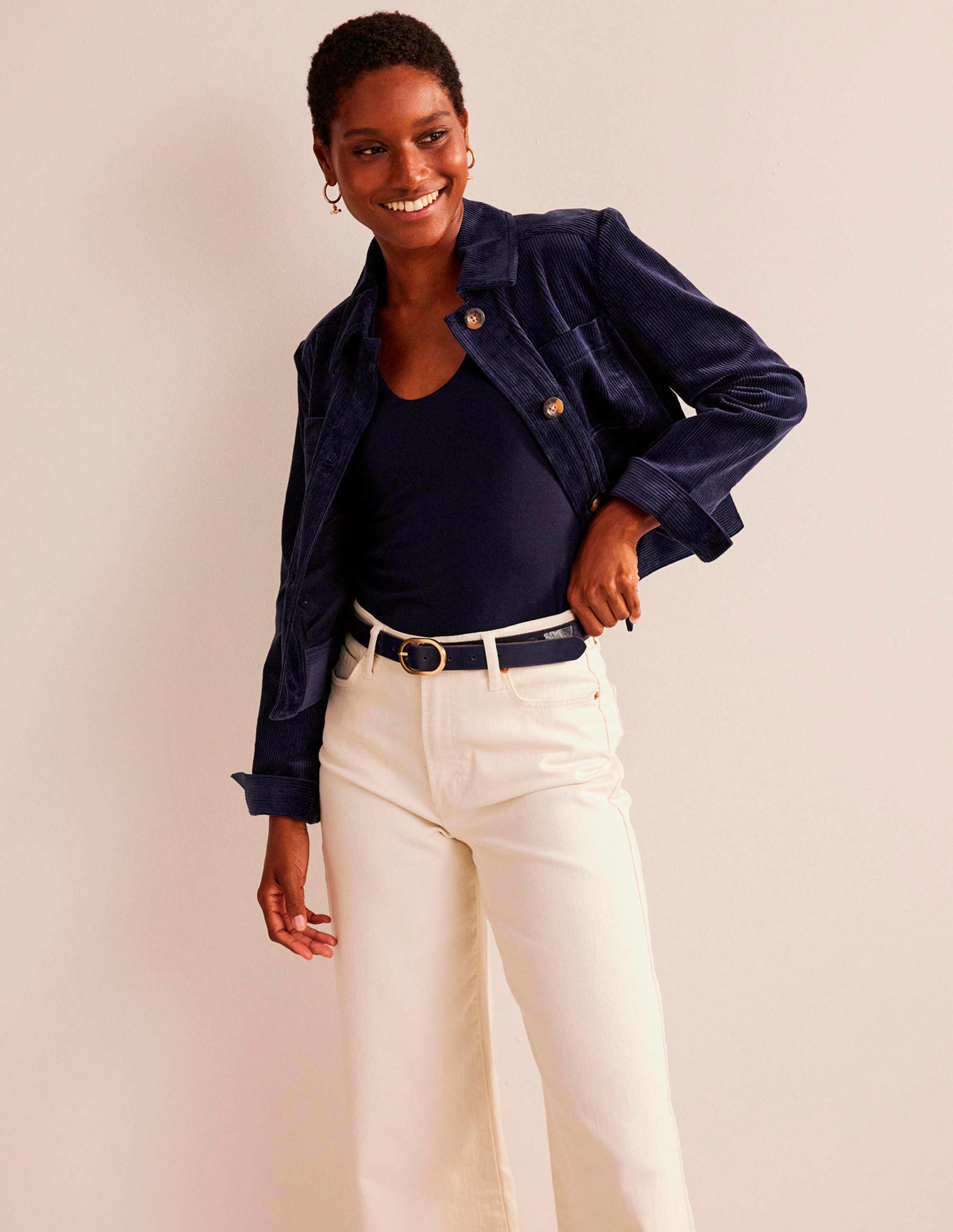Double Layer Short Sleeve Top-Navy - Image 4