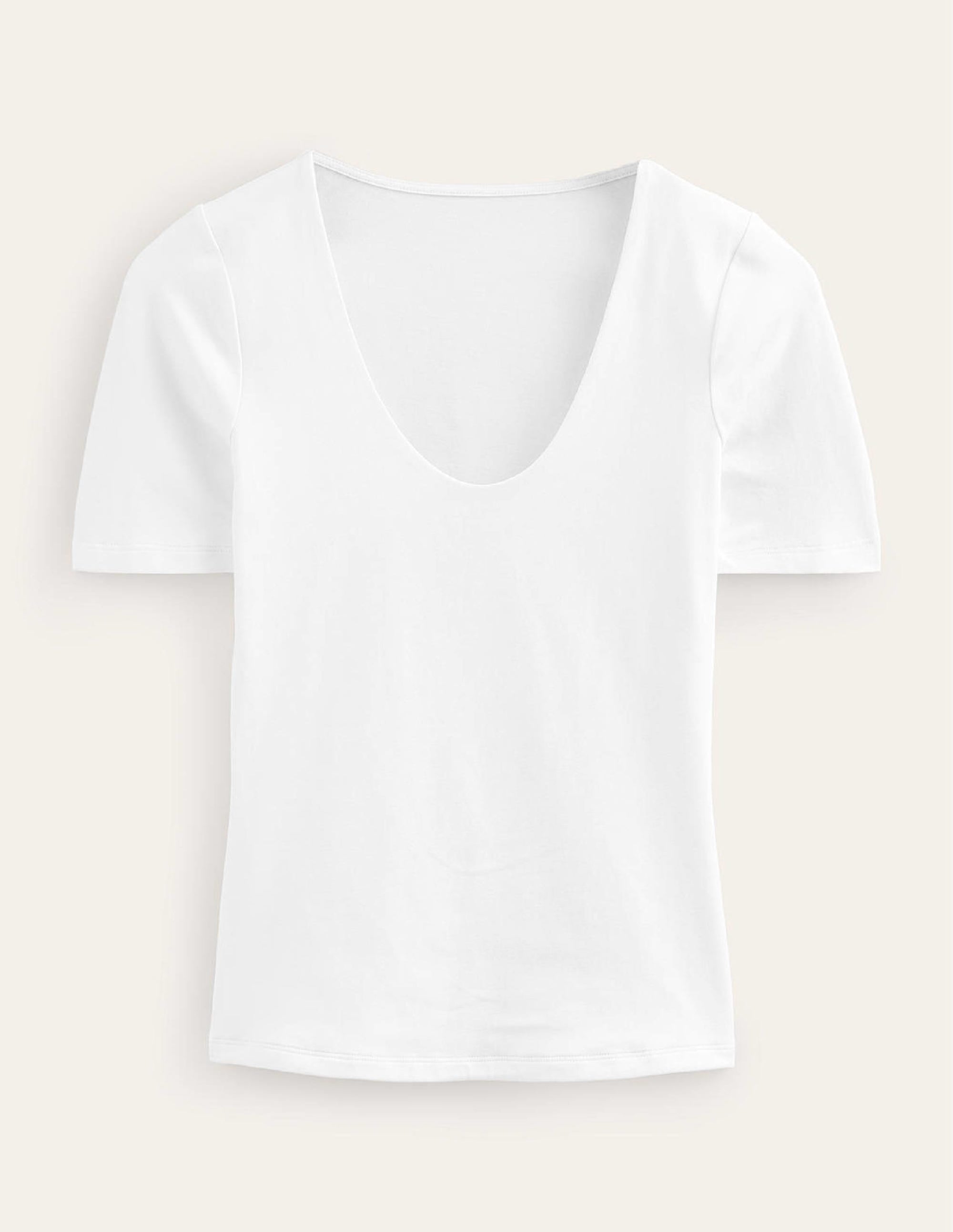 Double Layer Short Sleeve Top-White - Image 5