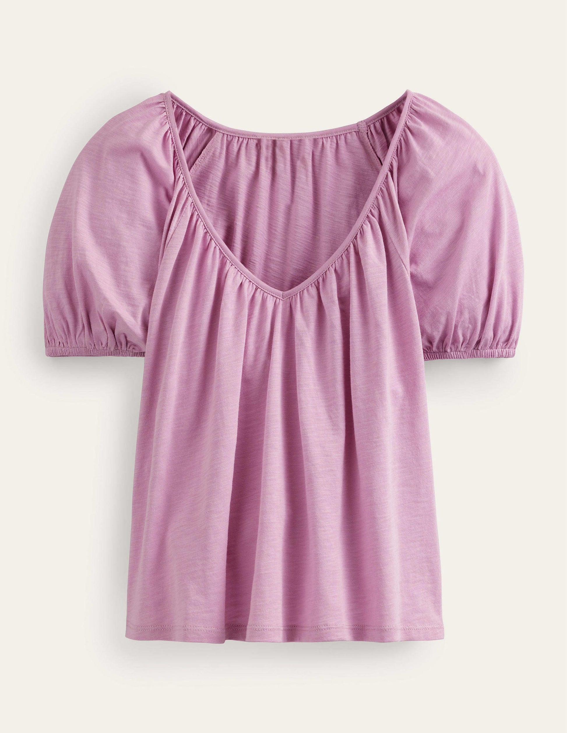 V-Neck Jersey Swing Top-Soft Lavender-5