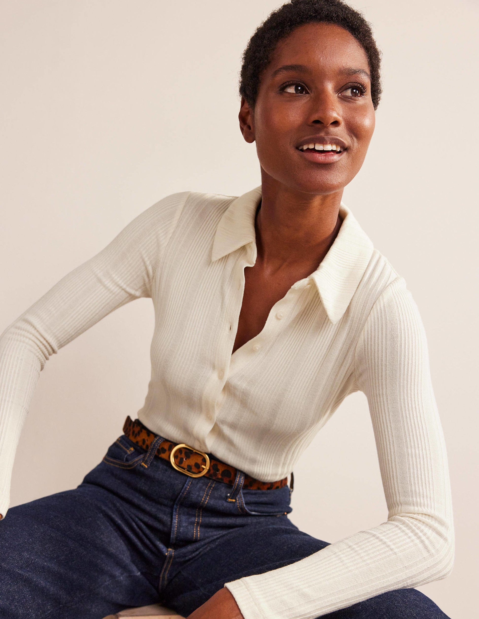 Charlotte Jersey Shirt-Ivory-1