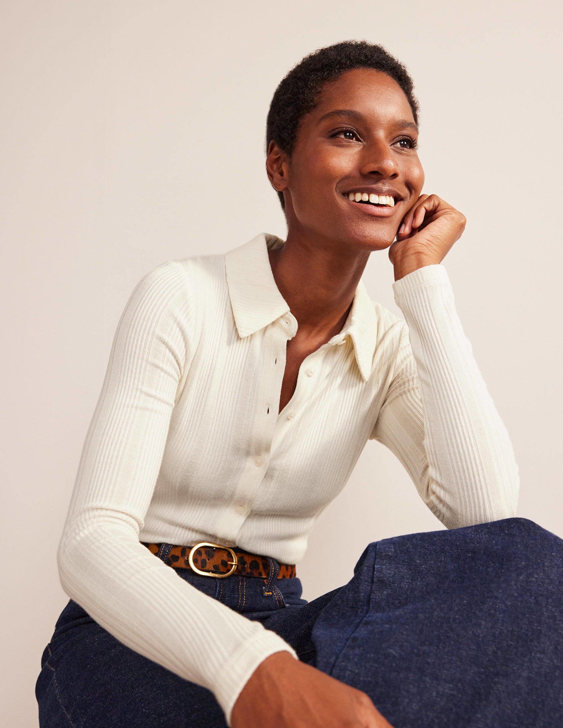 Charlotte Jersey Shirt-Ivory-4
