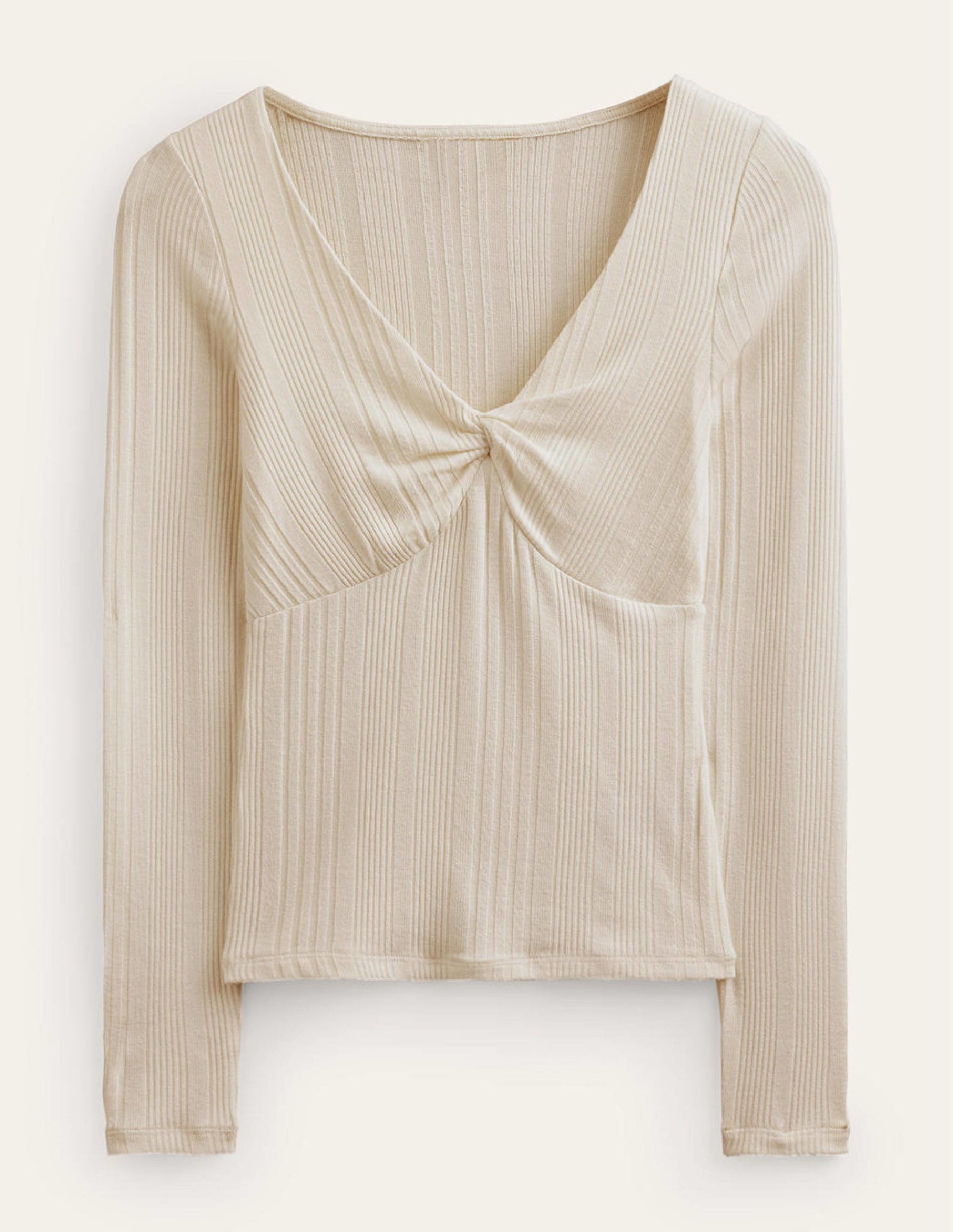Tie Front Top-Ivory-5