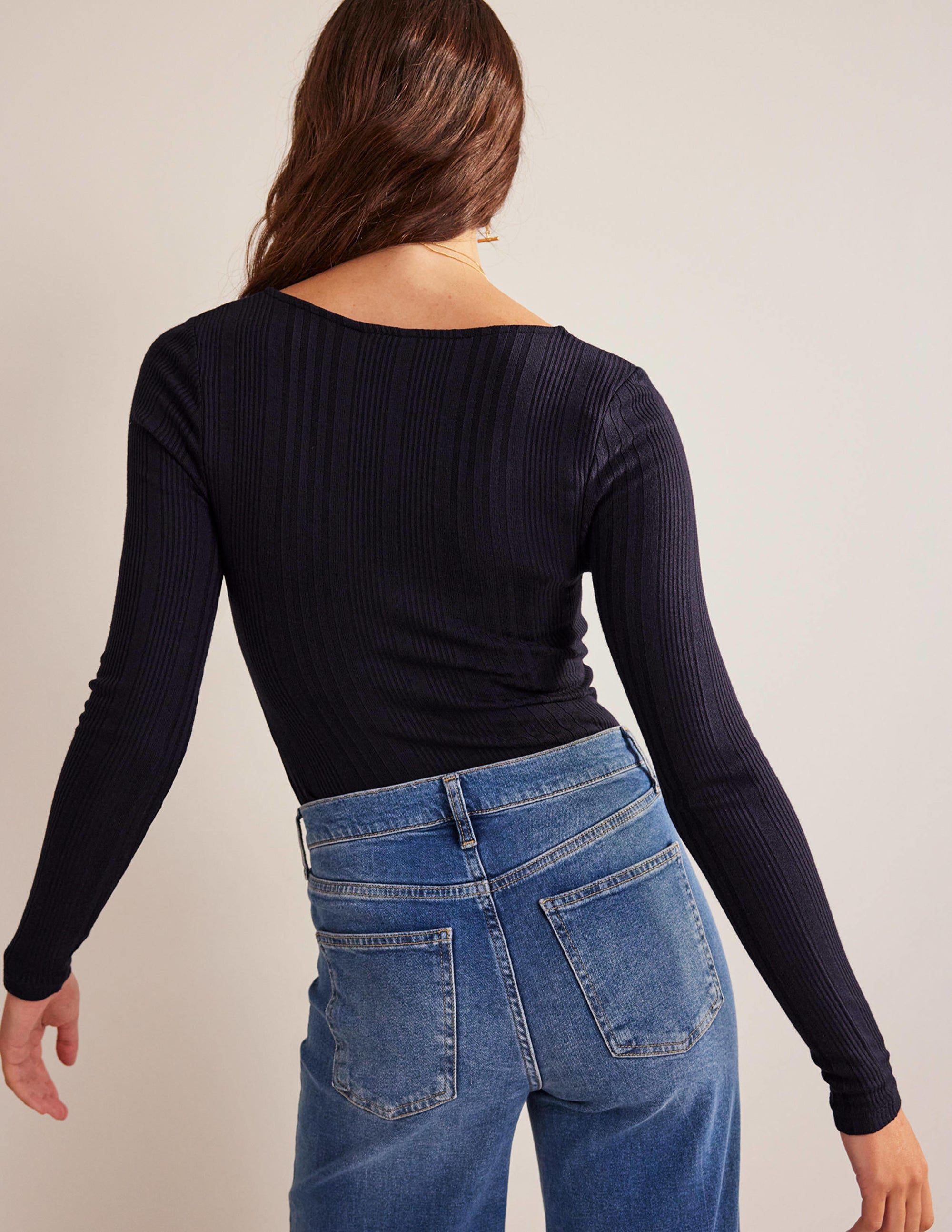 Tie Front Top-Navy - Image 3