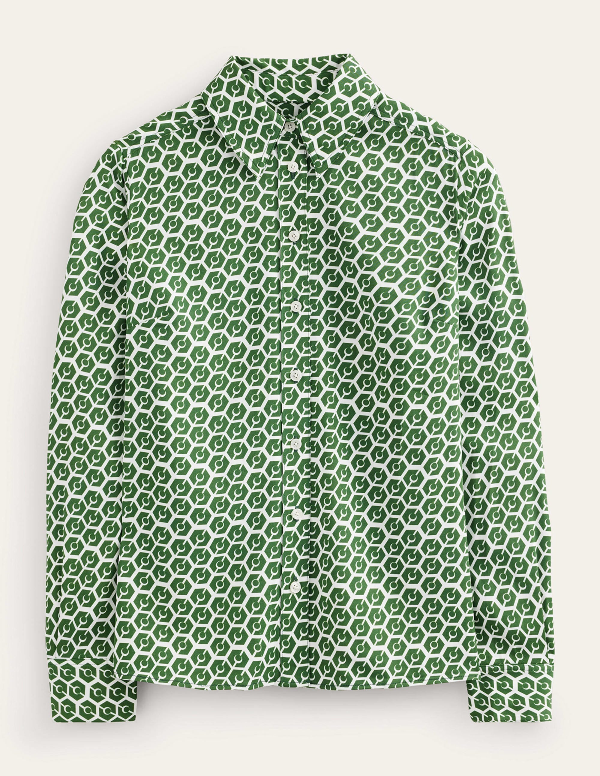 Straight-Fit Twill Shirt-Winter Green, Reverie - Image 7