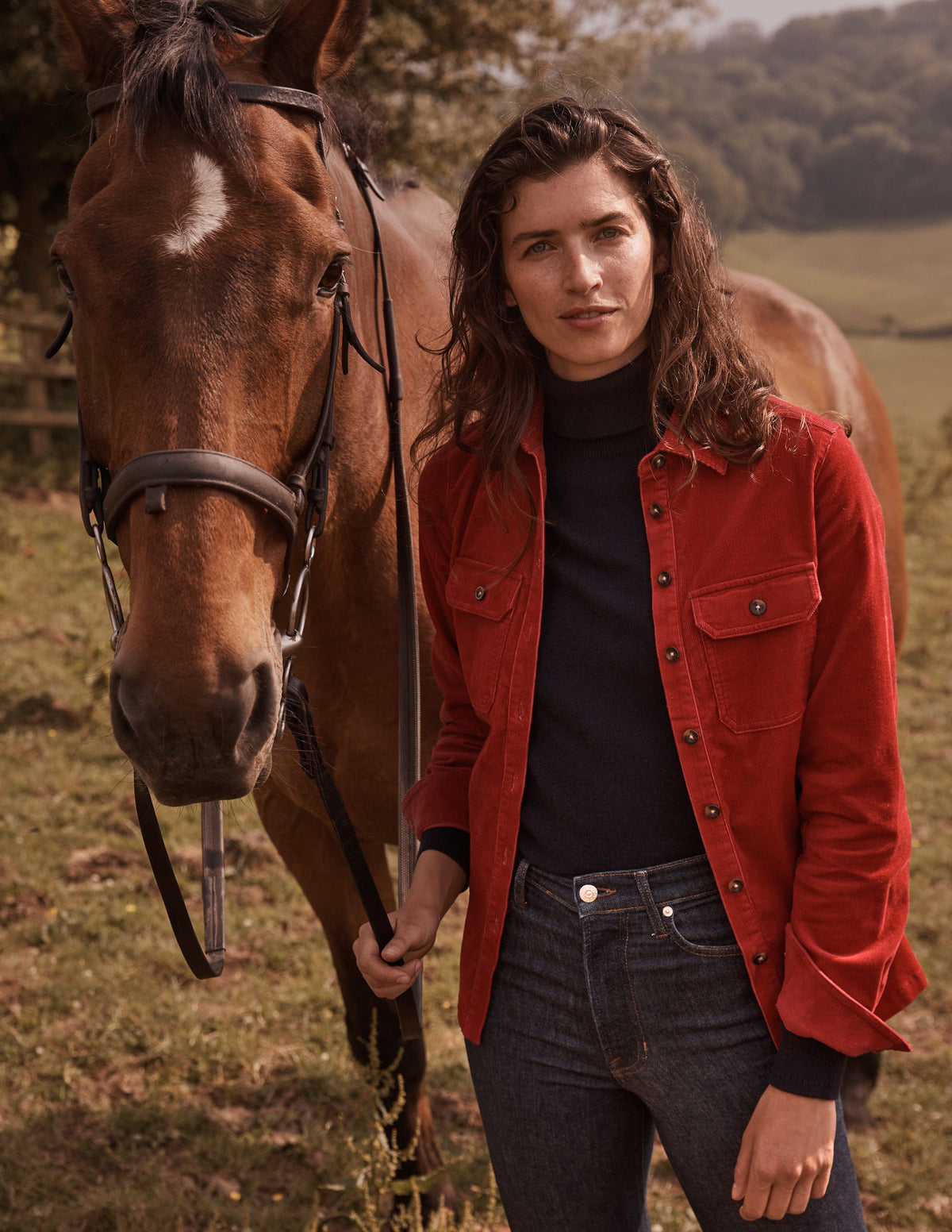 Straight-Fit Corduroy Shirt-Warm Cranberry - Image 5