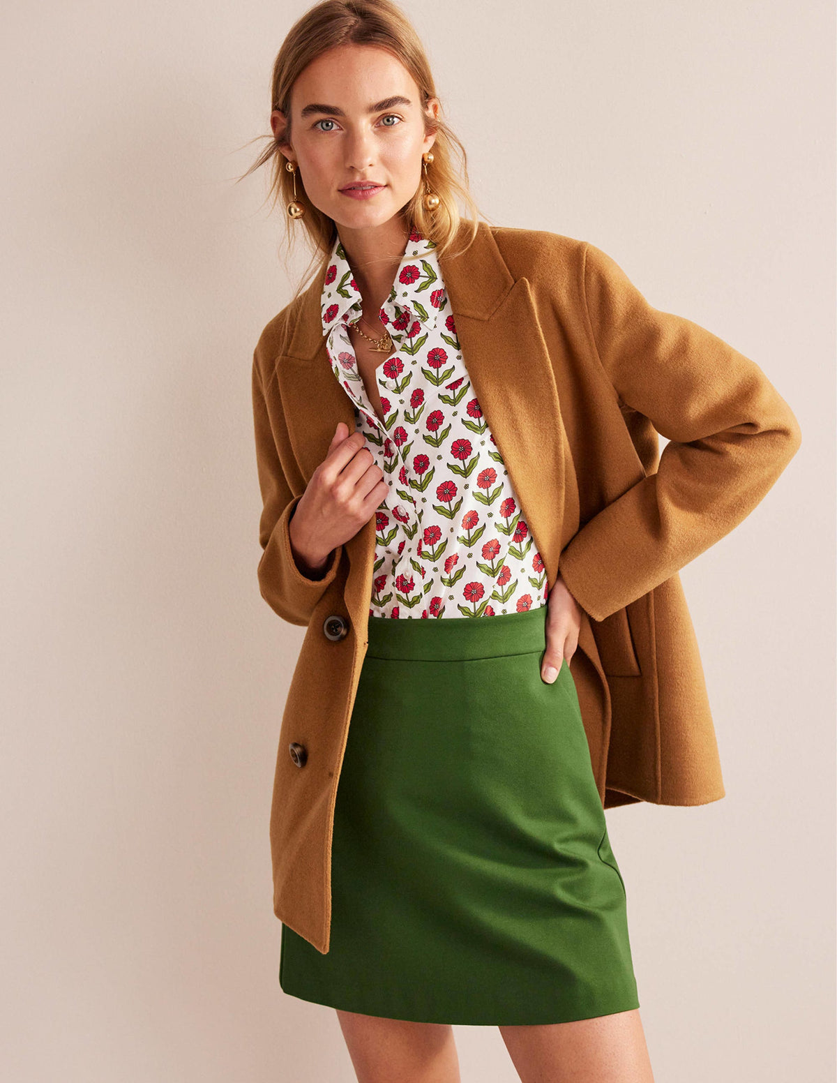 Sienna Cotton Shirt-Ivory, Daisy Foliage-5