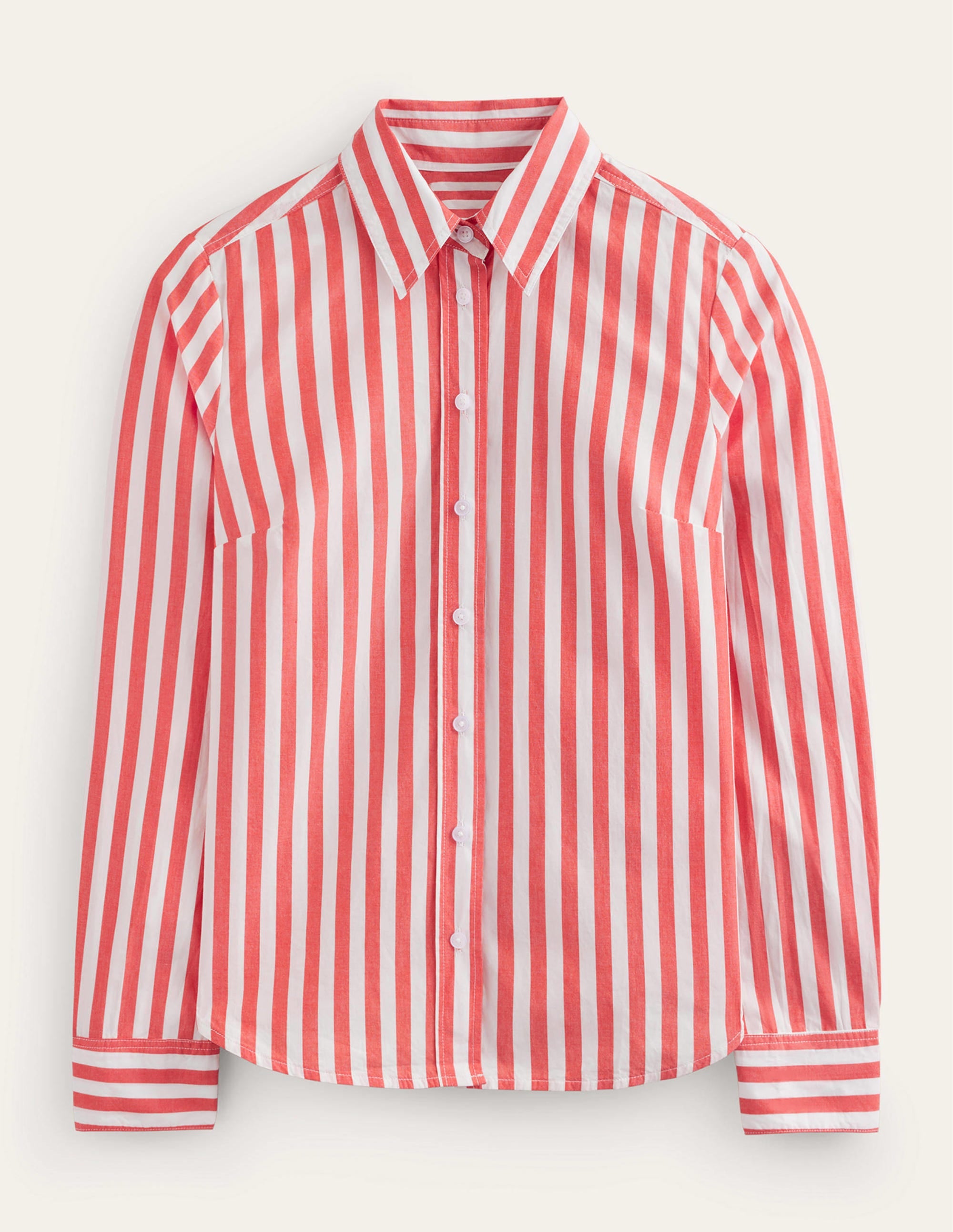 Sienna Cotton Shirt-Bright Red Stripe - Image 8